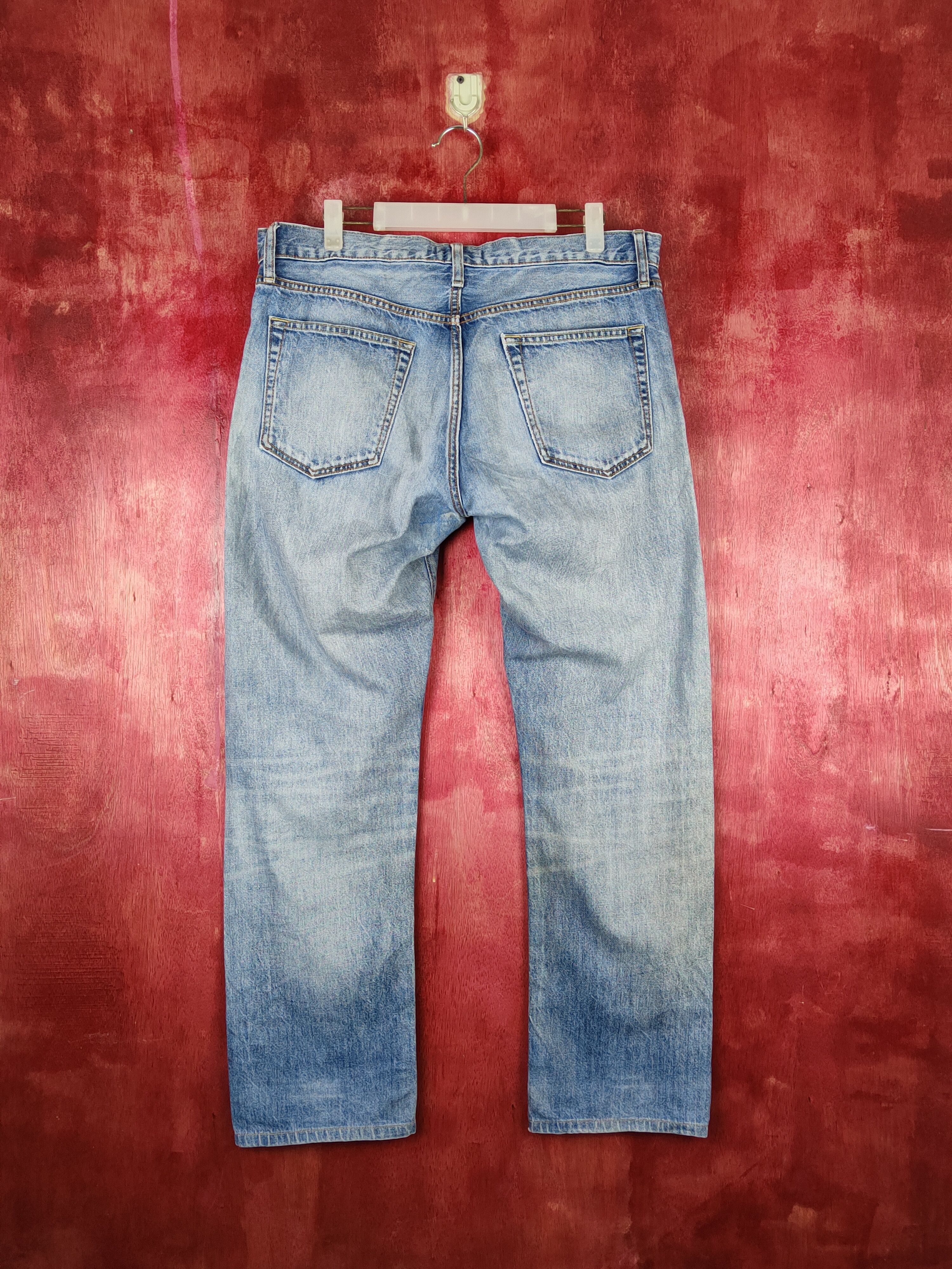 Japanese Brand Uniqlo Blue Faded Distressed Ripped Jeans #S1704 Size US 34 / EU 50 - 7 Thumbnail