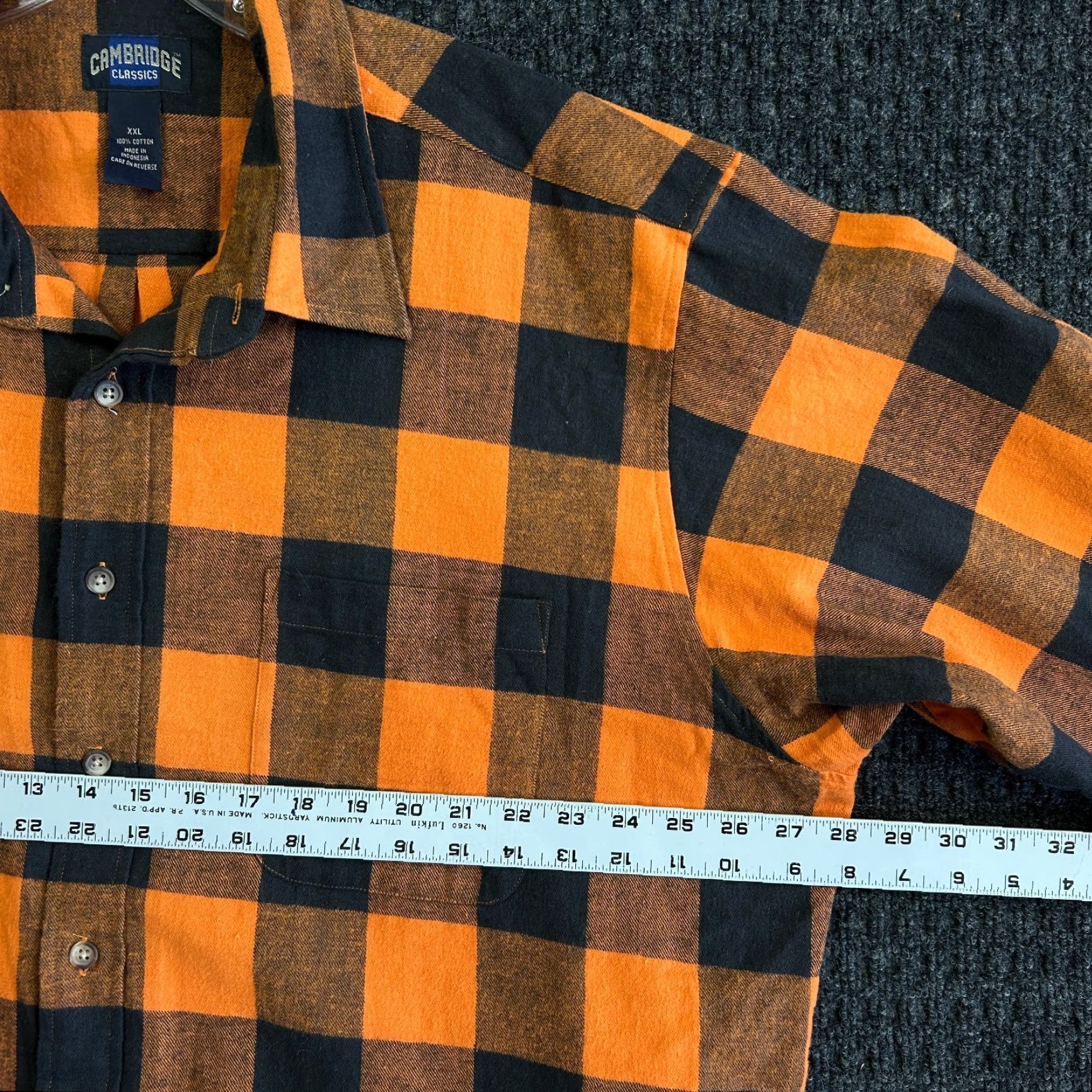 Vintage VINTAGE Cambridge Classics Flannel Shirt Button Down Orange Buffalo Plaid 2XL Men Shirt Size US XXL / EU 58 / 5 - 5 Thumbnail