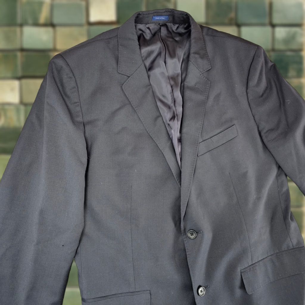 Bonobos Bonobos Blazer Jacket Mens 44R Navy Blue Wool Slim Fit 2 Button Double-Vented Notch Lapel Casual Business Party/Cocktail Sports Italian Classic Shirt Size 44R - 1 Thumbnail