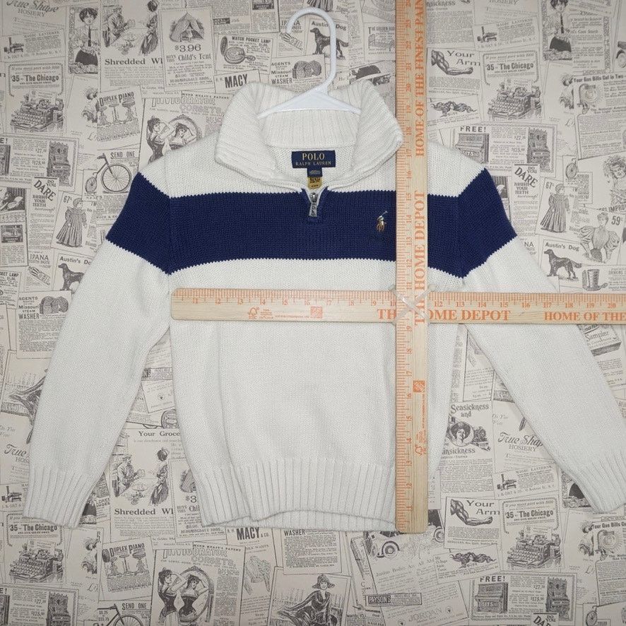 Polo Ralph Lauren Small - Vintage Y2K Polo ralph lauren zip up stripe sweater Size US M / EU 48-50 / 2 - 2 Thumbnail
