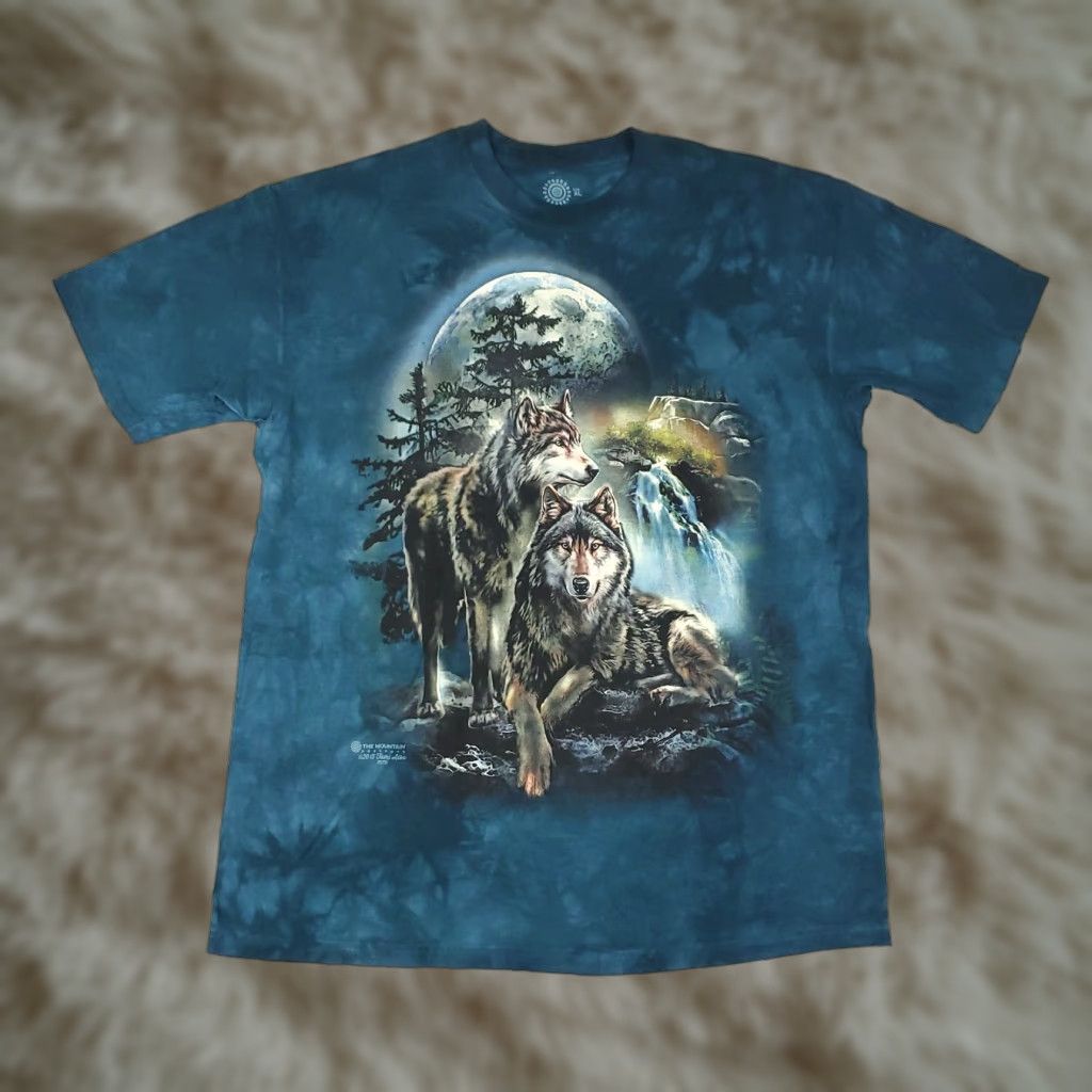 The Mountain The Mountain Graphic T-Shirt Mens XL Blue Wolf Lookout Short Sleeve Size US XL / EU 56 / 4 - 1 Thumbnail
