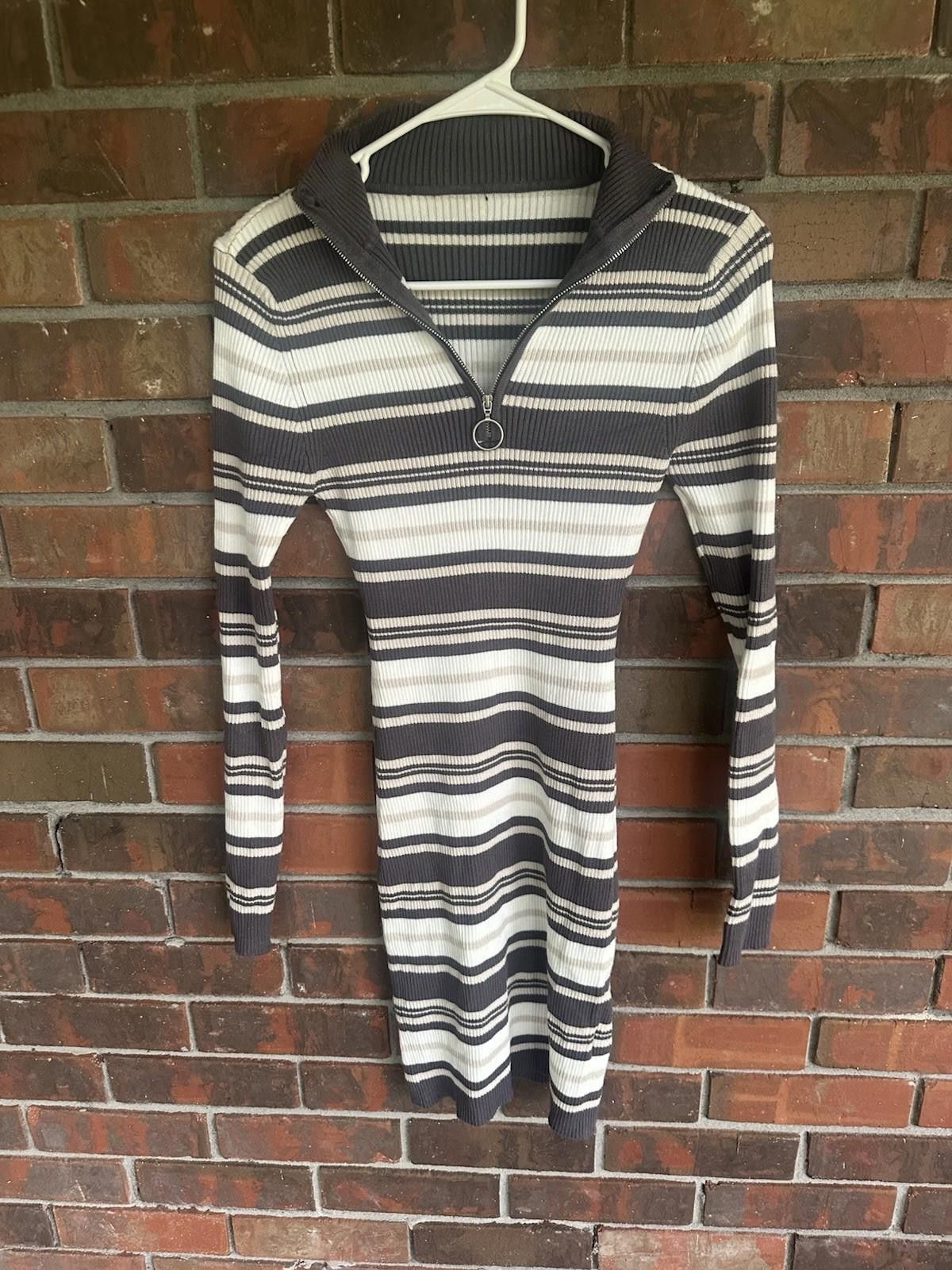Designer Small 90s Vintage Stretch Dress Striped Size S / US 4 / IT 40 - 2 Thumbnail