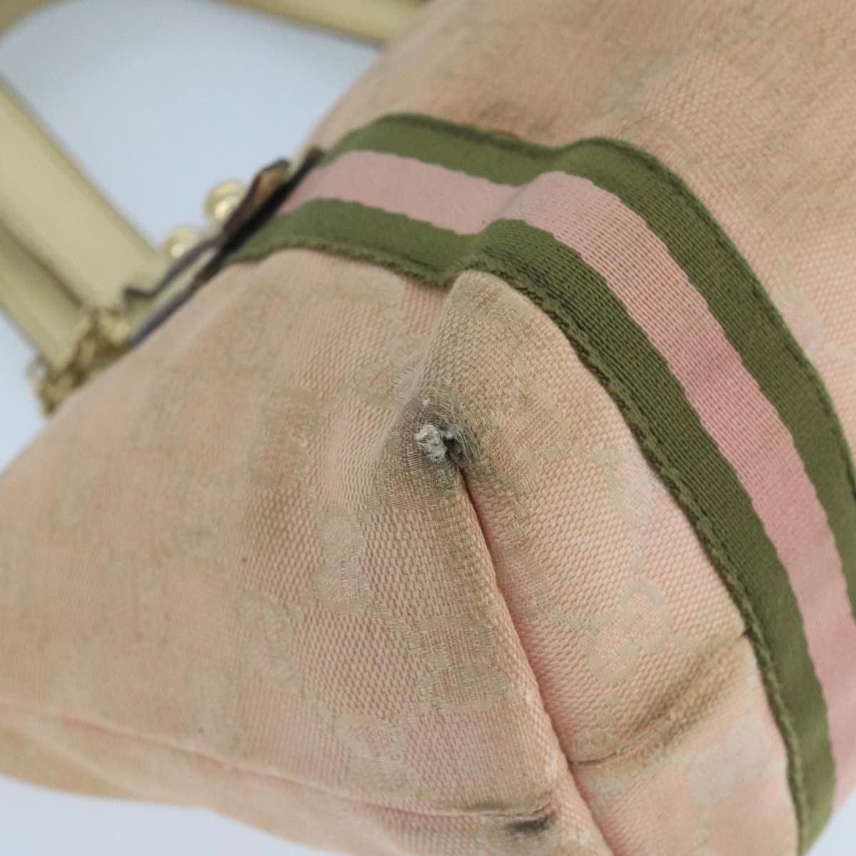 Gucci GUCCI GG Canvas Hand Bag Pink Cream Gold Size ONE SIZE - 11 Thumbnail
