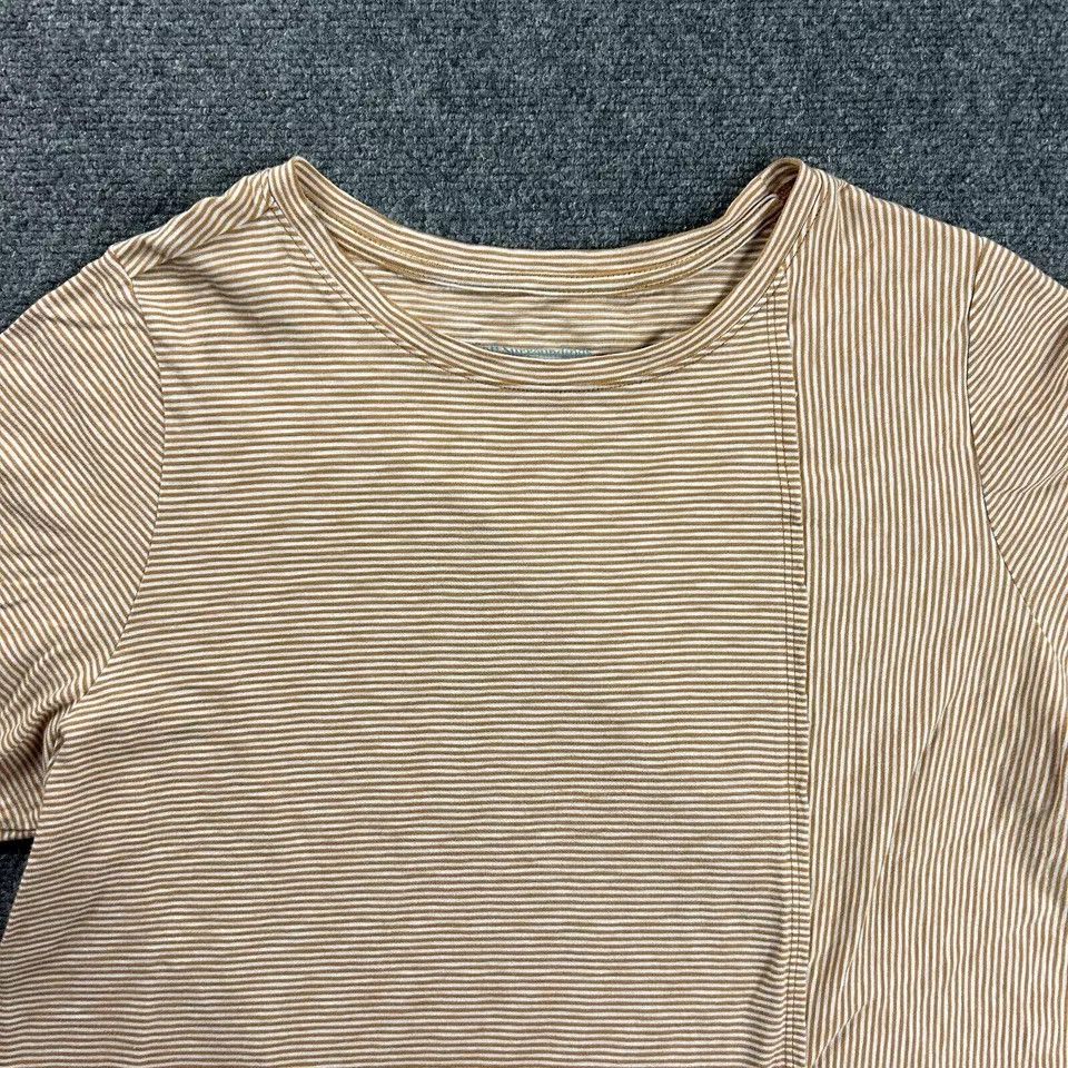 Other Soft Surroundings Top Womens 1X Beige Striped Long Sleeve Size ONE SIZE - 2 Thumbnail