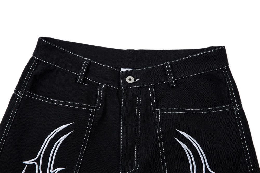 Jean Men's vintage patchwork flame embroidered jeans Size US 32 / EU 48 - 3 Thumbnail