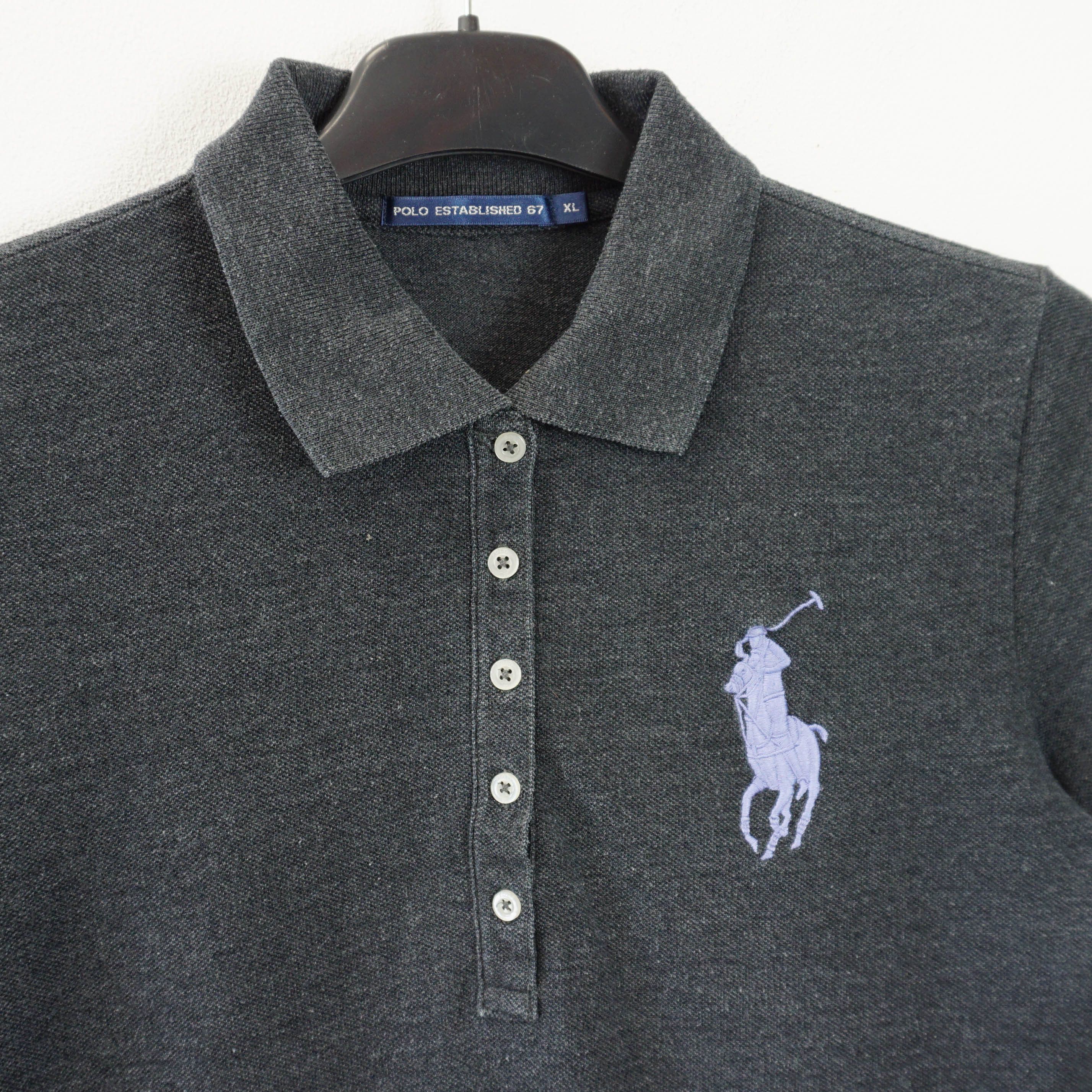 Polo Ralph Lauren × Ralph Lauren × Vintage Big Pony Embroidery Essential Gray Polo Shirt Size M / US 6-8 / IT 42-44 - 2 Thumbnail