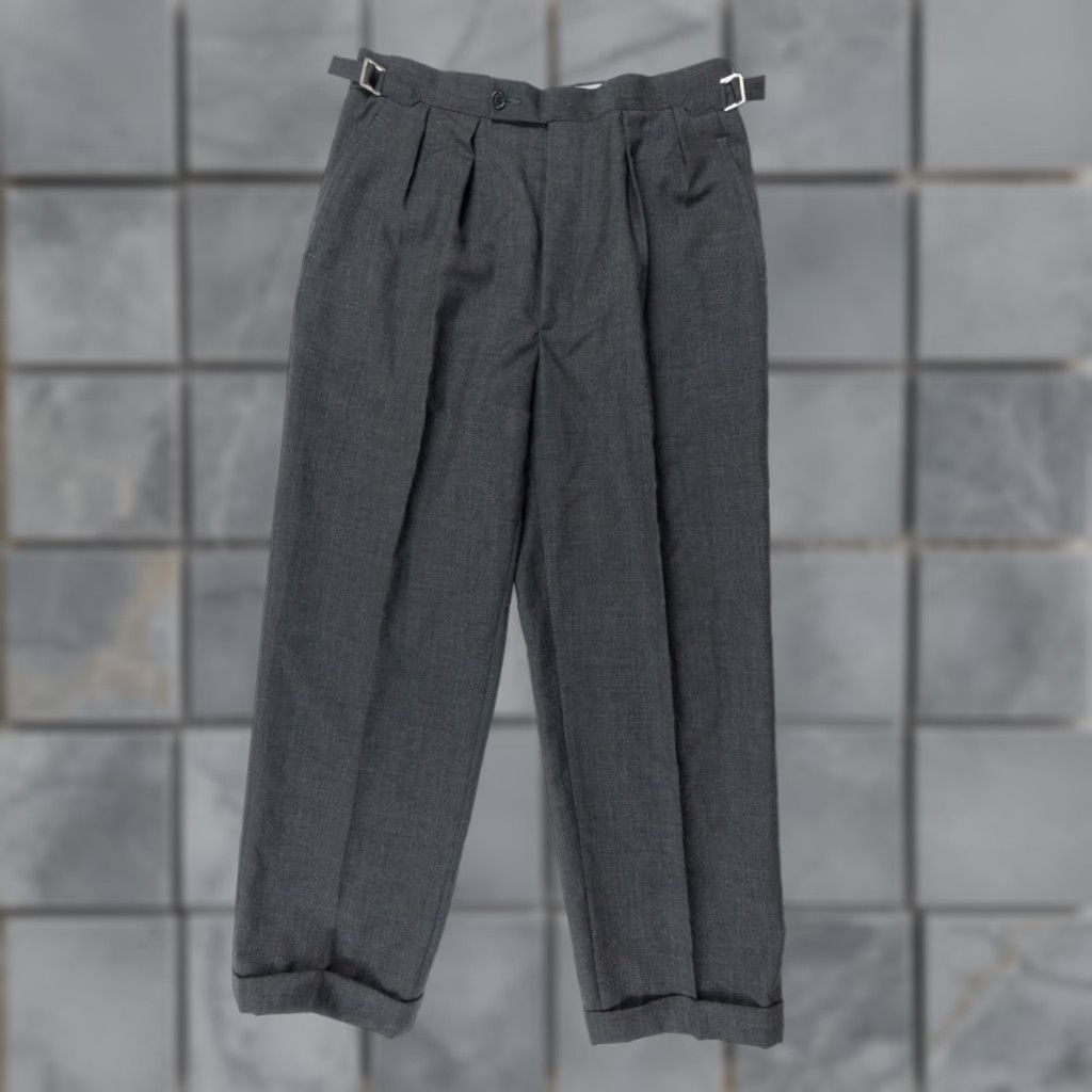 Moschino VINTAGE Moschino Gray Pleated Wool Pants Womens Size 50 Wide-Leg Regular Fit Size 36" / US 14 / IT 50 - 1 Thumbnail