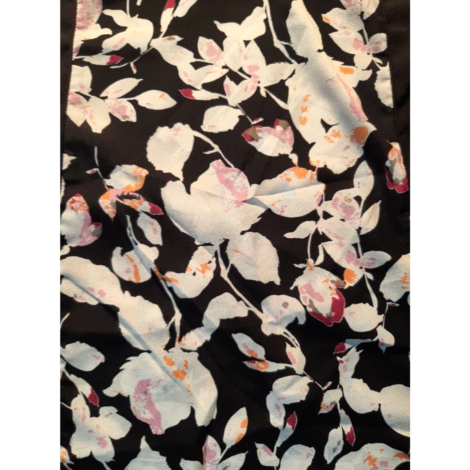 DKNY DKNY Womens Dress Sleeveless Crew Neck Knee Length Black Floral Polyester 12 Womens Sheath Dress Size 12 Regular Cotton Blend Pullover Size XL / US 12-14 / IT 48-50 - 2 Thumbnail