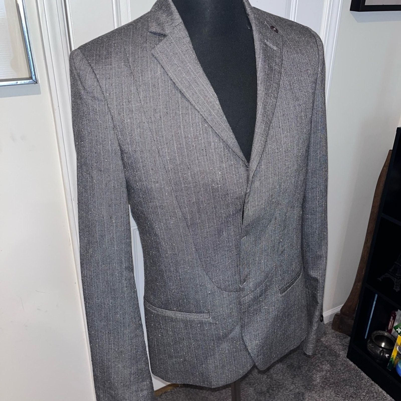 Patrizia Pepe Patrizia Pepe Gray Pinstripe Blazer Jacket 38S Made In Italy Size 38S - 2 Thumbnail