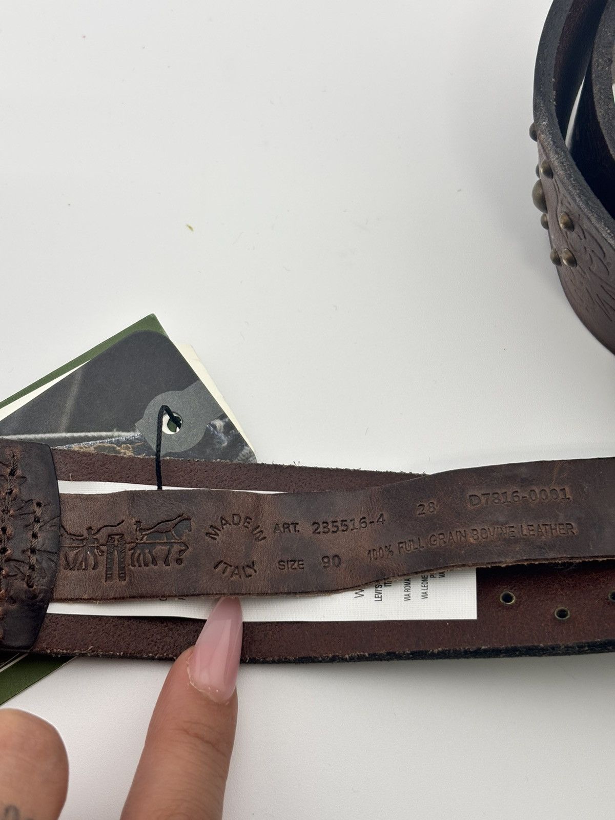 Tracy’s King Tut Belt Levi’s Denim Tears Denim Tears Tracy's King Tut Belt Brown Leather Men's - FW23
