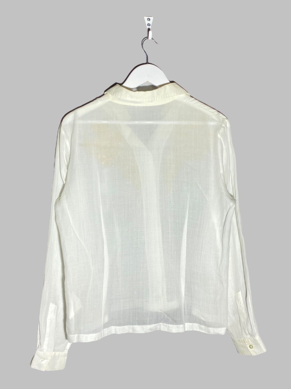 Burberry Burberry London White Bamboo Shirt With Gold Embroidery Size L / US 10 / IT 46 - 2 Thumbnail
