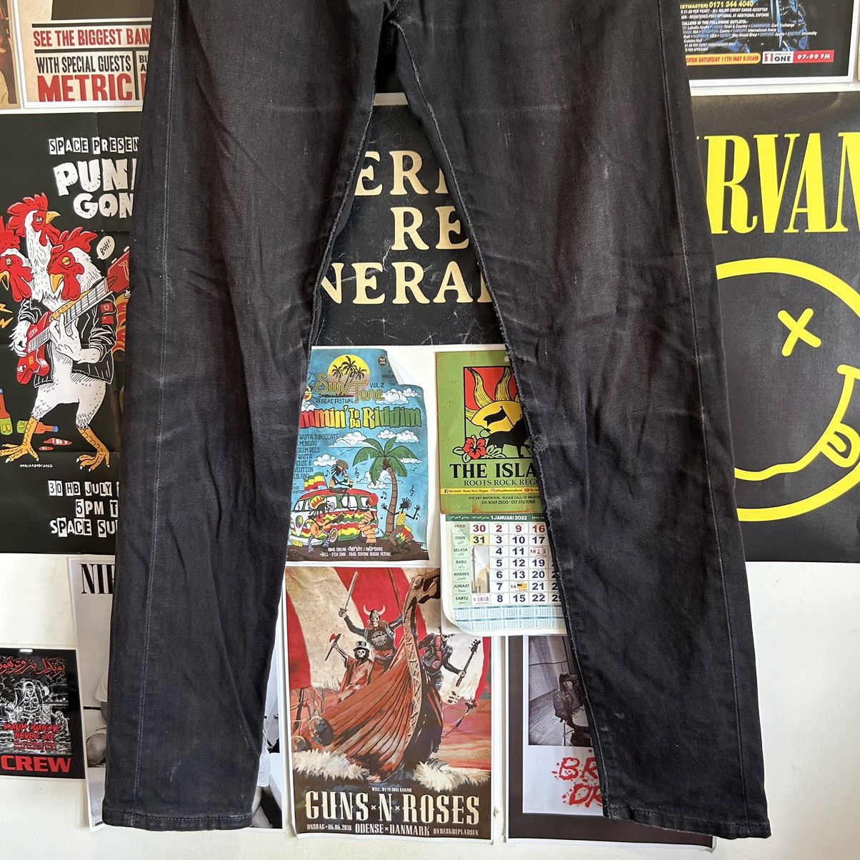 Edwin Vintage Edwin E Standard Distressed Faded Black Denim Size US 28 / EU 44 - 3 Thumbnail