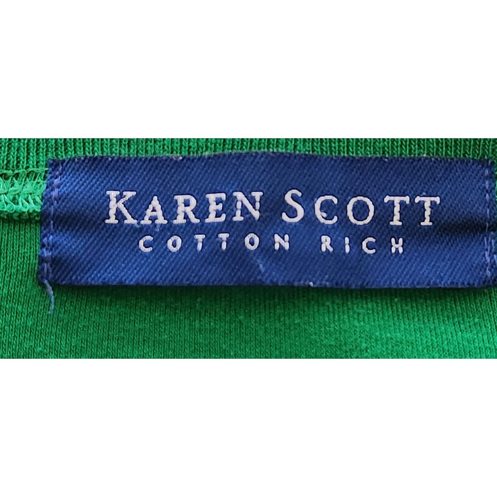 Other Karen Scott Cotton Rich Green Crew Neck Top Small Stretch Size S / US 4 / IT 40 - 4 Thumbnail