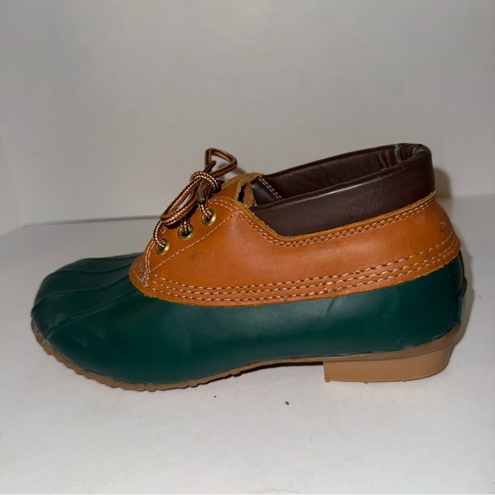 Vintage Eddie Bauer Duck Boots Mens 9.5 Green Waterproof Faux Fur Lined Outdoor VINTAGE EDDIE BAUER cabincore gorpcore rubber duck boots 9 main image 4