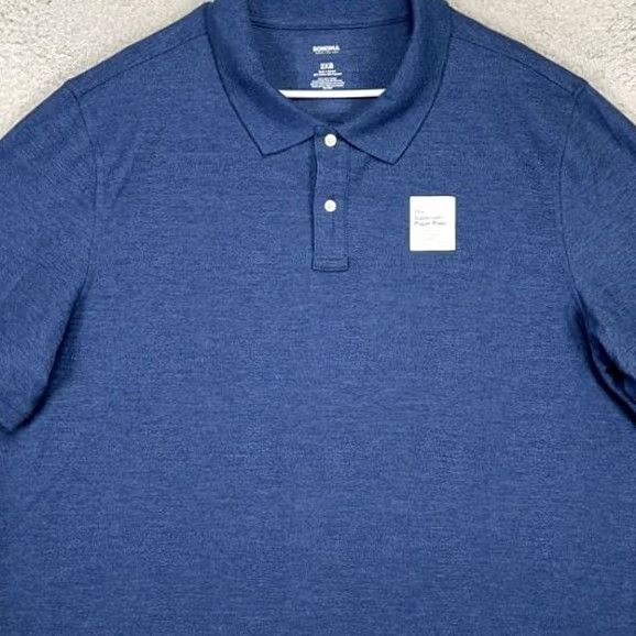 Vintage Sonoma Pique Polo Shirt Mens 2XL Big Blue Short Sleeve Rugby Casual Comfort NEW Size US XXL / EU 58 / 5 - 2 Thumbnail