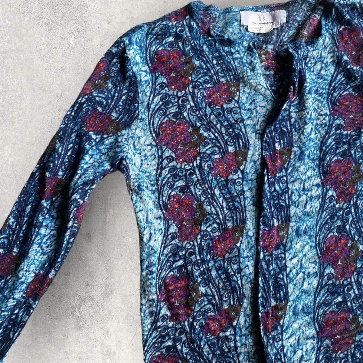 Yohji Yamamoto Y’s Cut And Sew Blue Paisley L/S Size L / US 10 / IT 46 - 4 Thumbnail