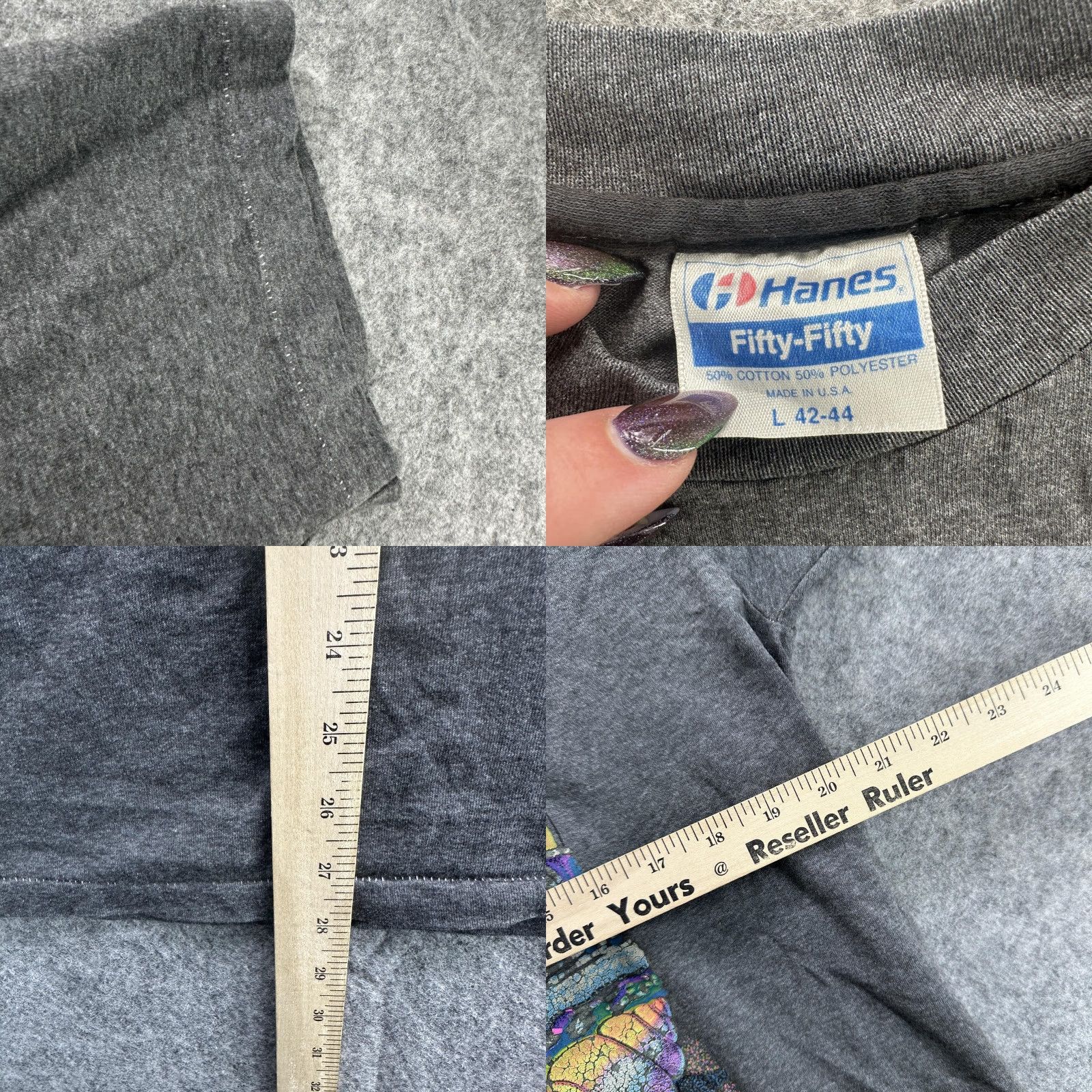 Hanes VINTAGE Hanes Fifty-Fifty Shirt Mens Large Gray St Thomas VI Graphic Made USA Size US L / EU 52-54 / 3 - 8 Thumbnail