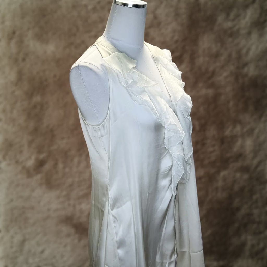 Soft Surroundings Soft Surroundings Shirt Womens Sleeveless Ruffle Tunic Blouse White Small Casual Party/Cocktail Travel Workwear Spring Summer Fall Size S / US 4 / IT 40 - 1 Thumbnail