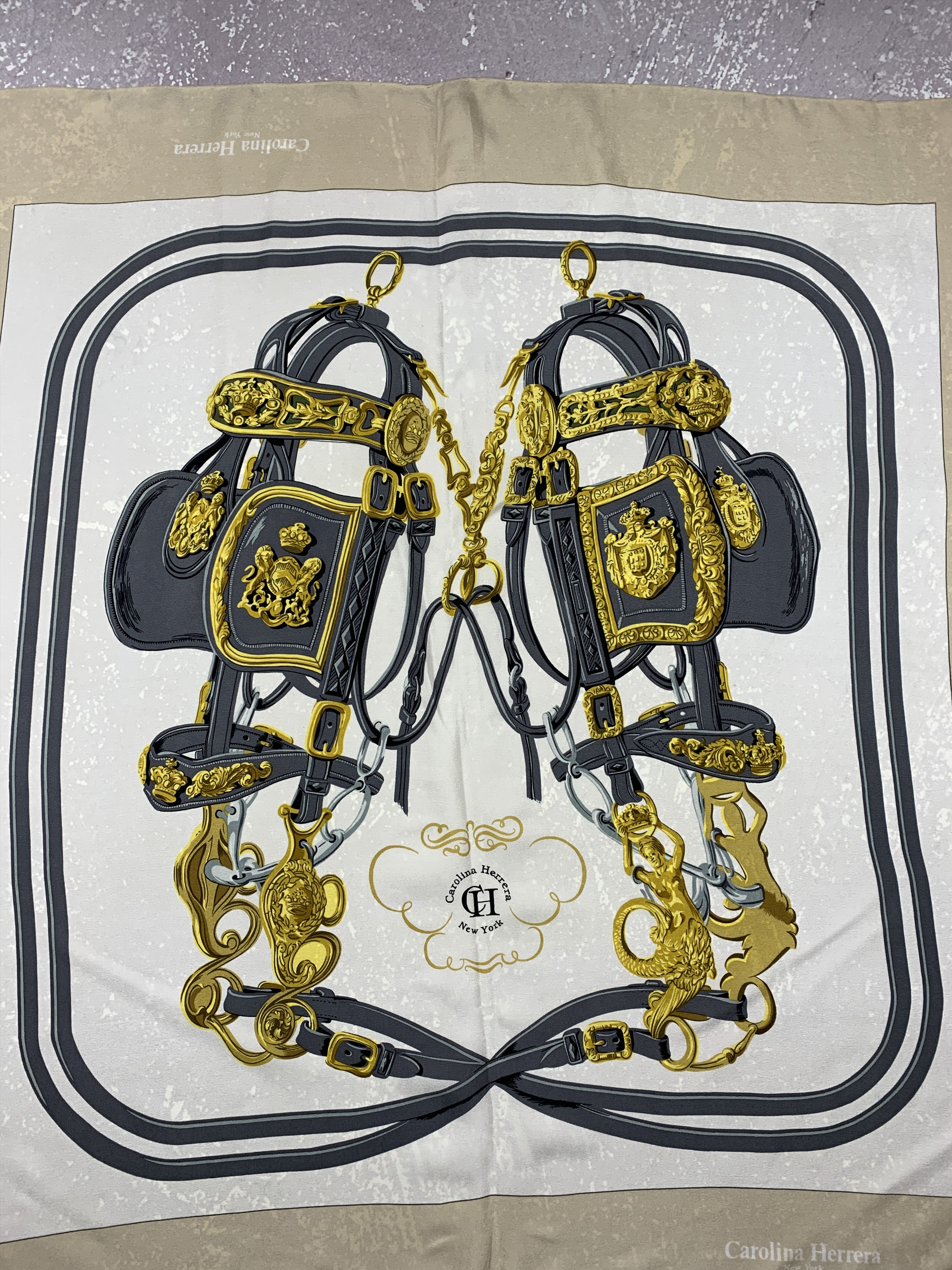 Carolina Herrera Carolina Herrera New York USA Horse Harness Silk Scarf Size ONE SIZE - 2 Thumbnail