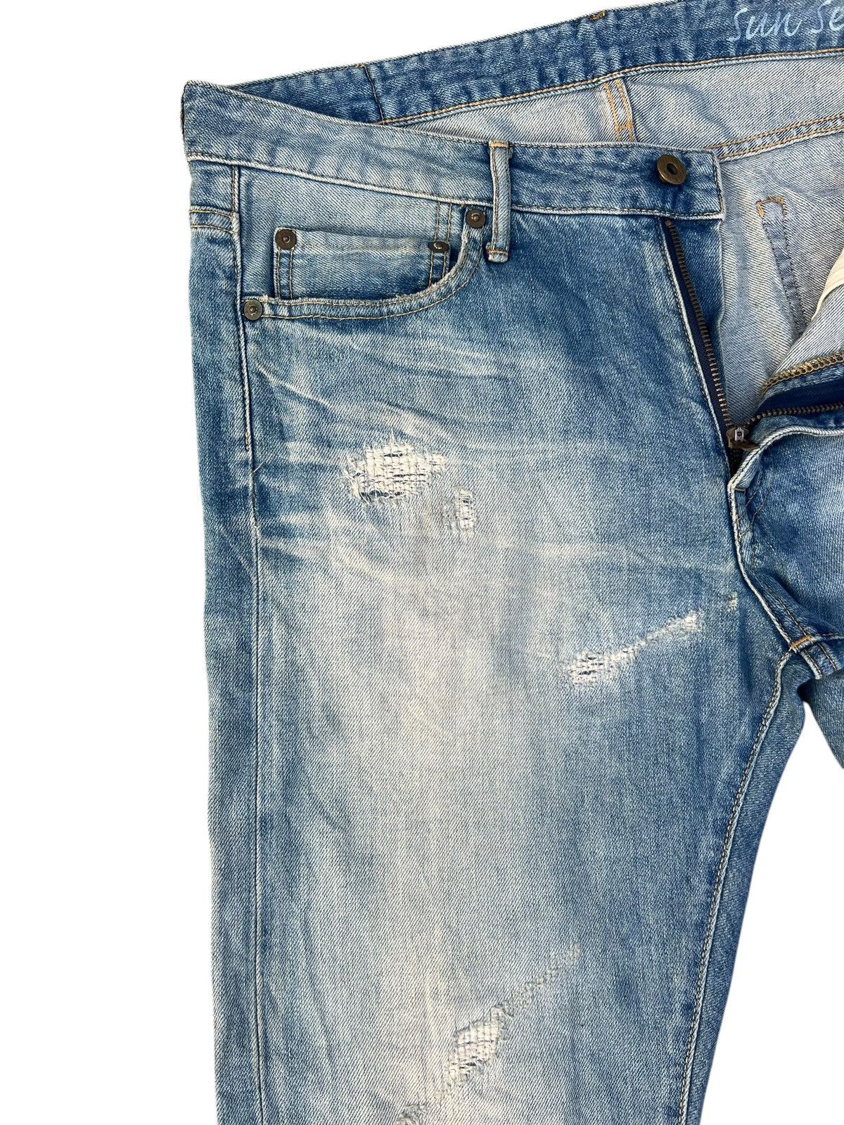 Japan Blue Jeans Dirty Mud Japan Blue Distressed Denim Stretch Sun Set Jeans Size US 32 / EU 48 - 6 Thumbnail