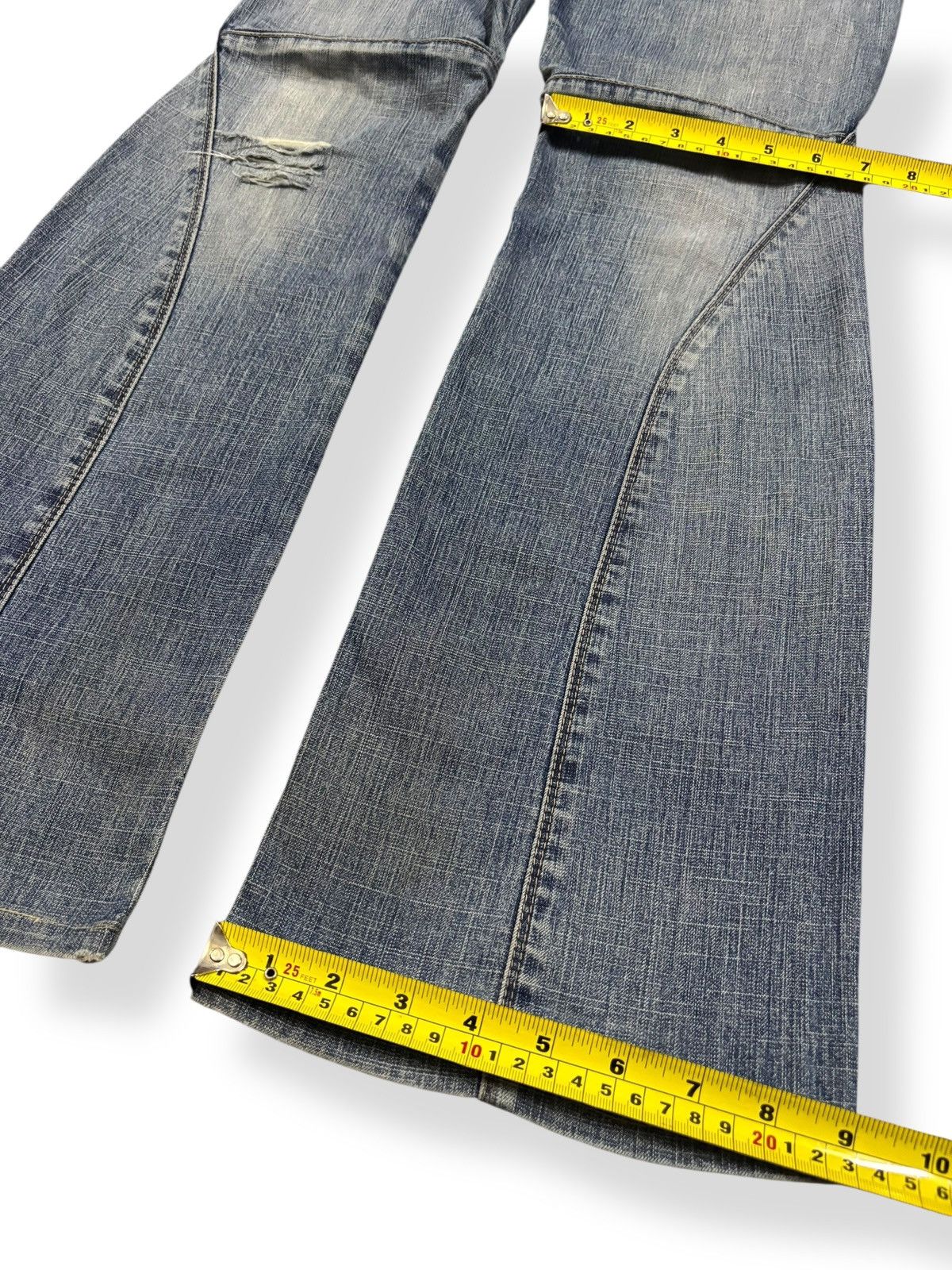 Marithe + Francois Girbaud Vintage Marithe Francois Girbaud Flare Distressed Jeans Size 29" - 14 Thumbnail