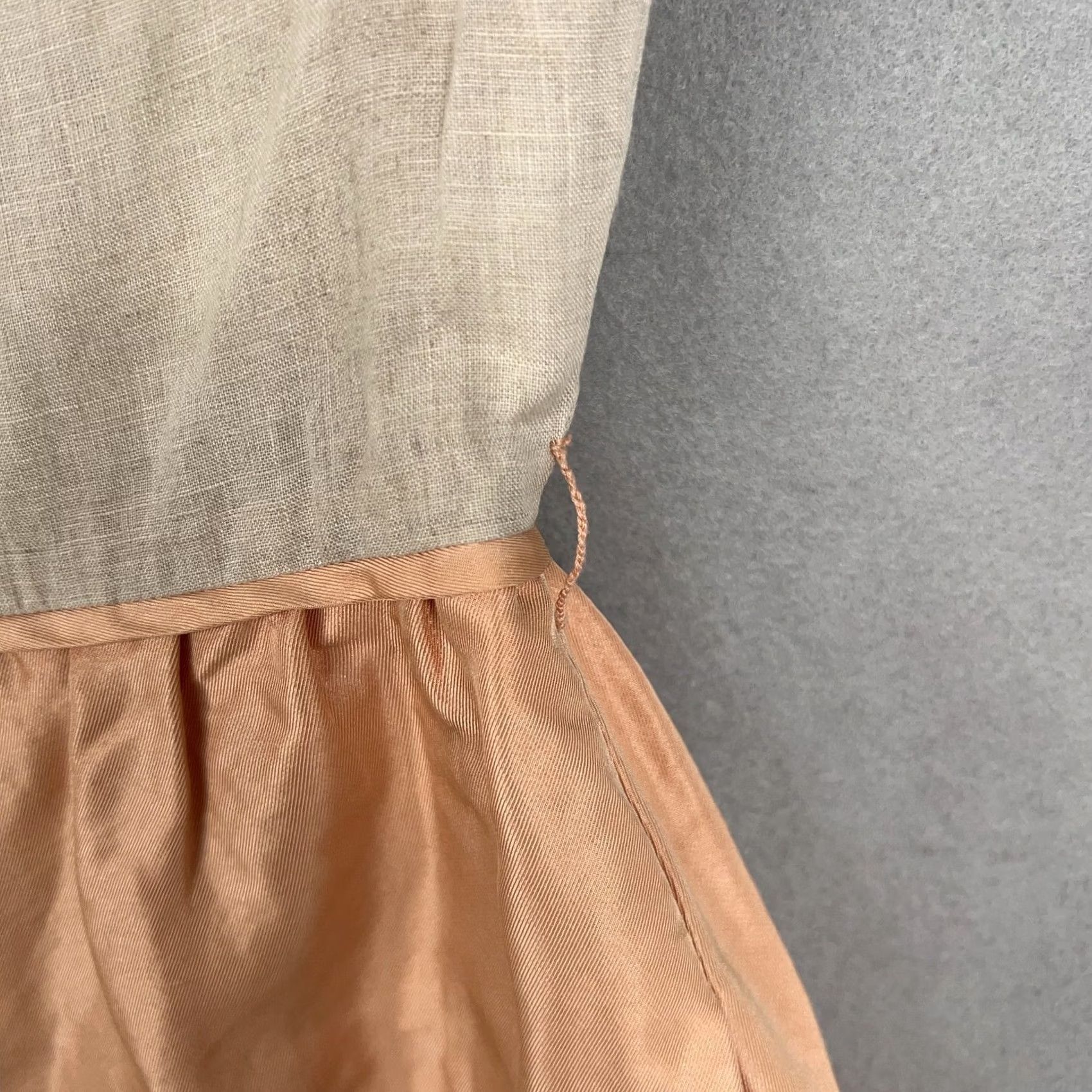 J.Crew J.CREW Collection Dress Womens 2 Colorblock Linen Silk Ivory Peach Sleeveless A-line Pockets 2 Size XS / US 0-2 / IT 36-38 - 5 Thumbnail