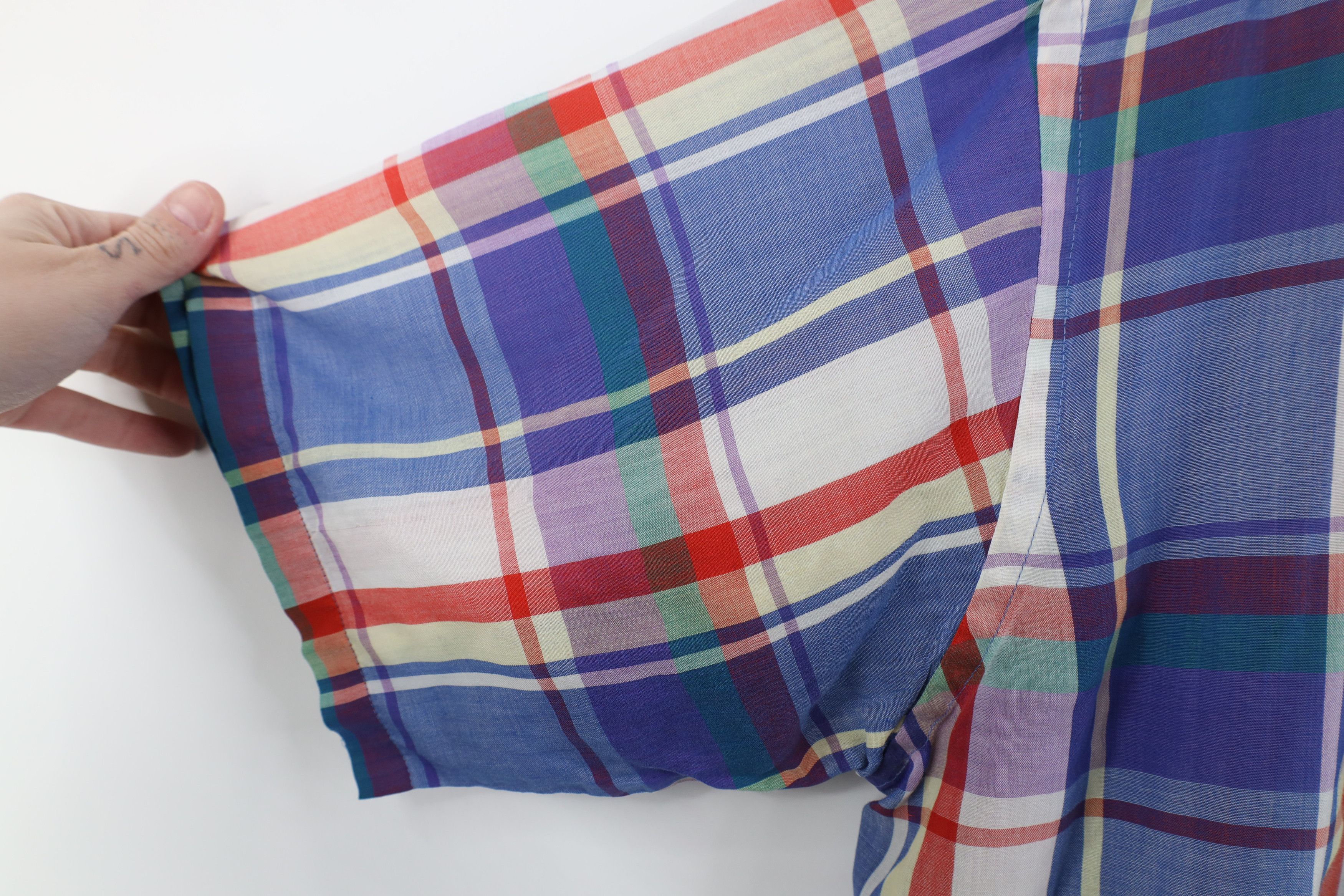 Vintage Vintage 90s Streetwear Madras Collared Button Down Shirt Size US XL / EU 56 / 4 - 8 Thumbnail