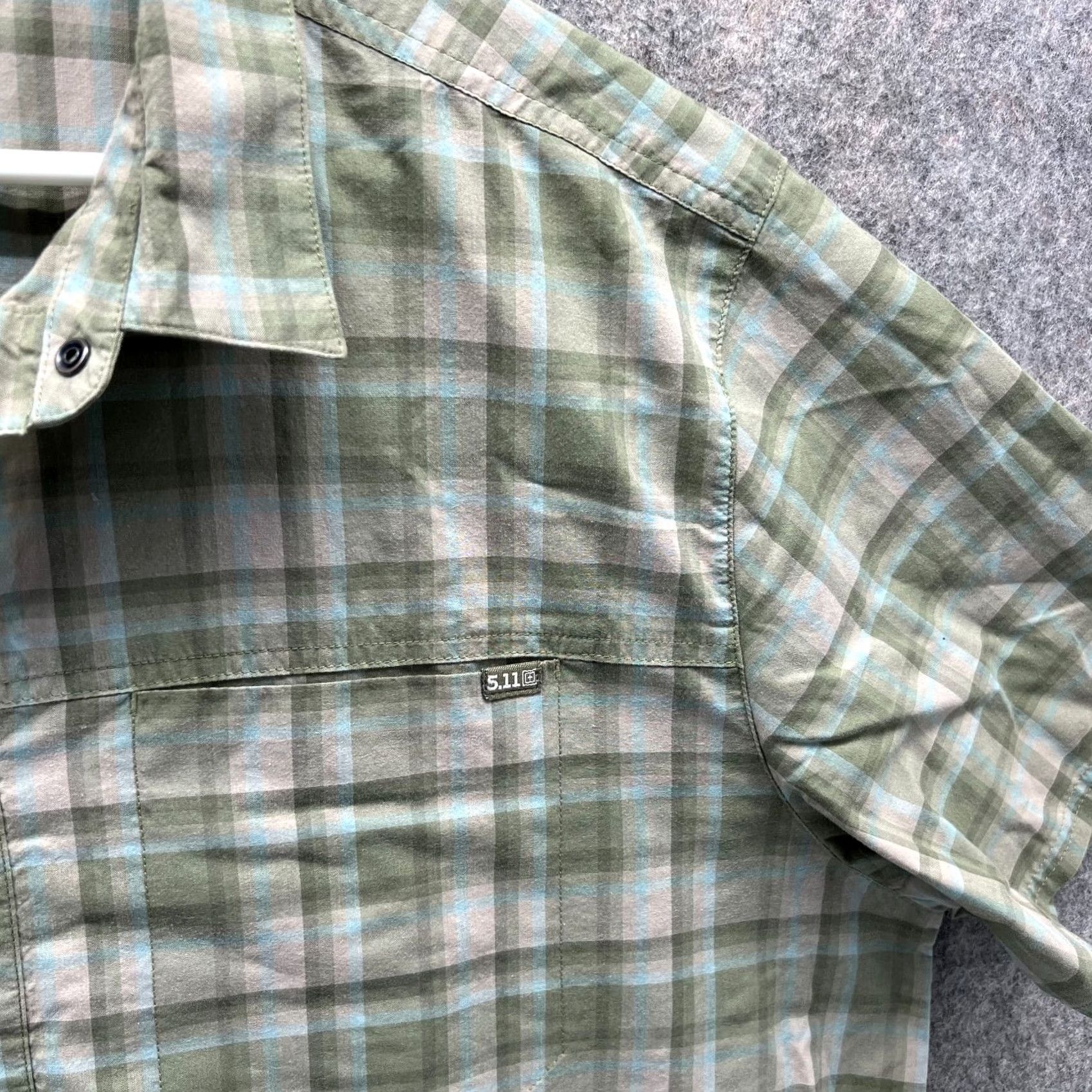 Vintage 5.11 Tactical Shirt Men XL Plaid Green Button-Down Short Sleeve Size US XL / EU 56 / 4 - 3 Thumbnail