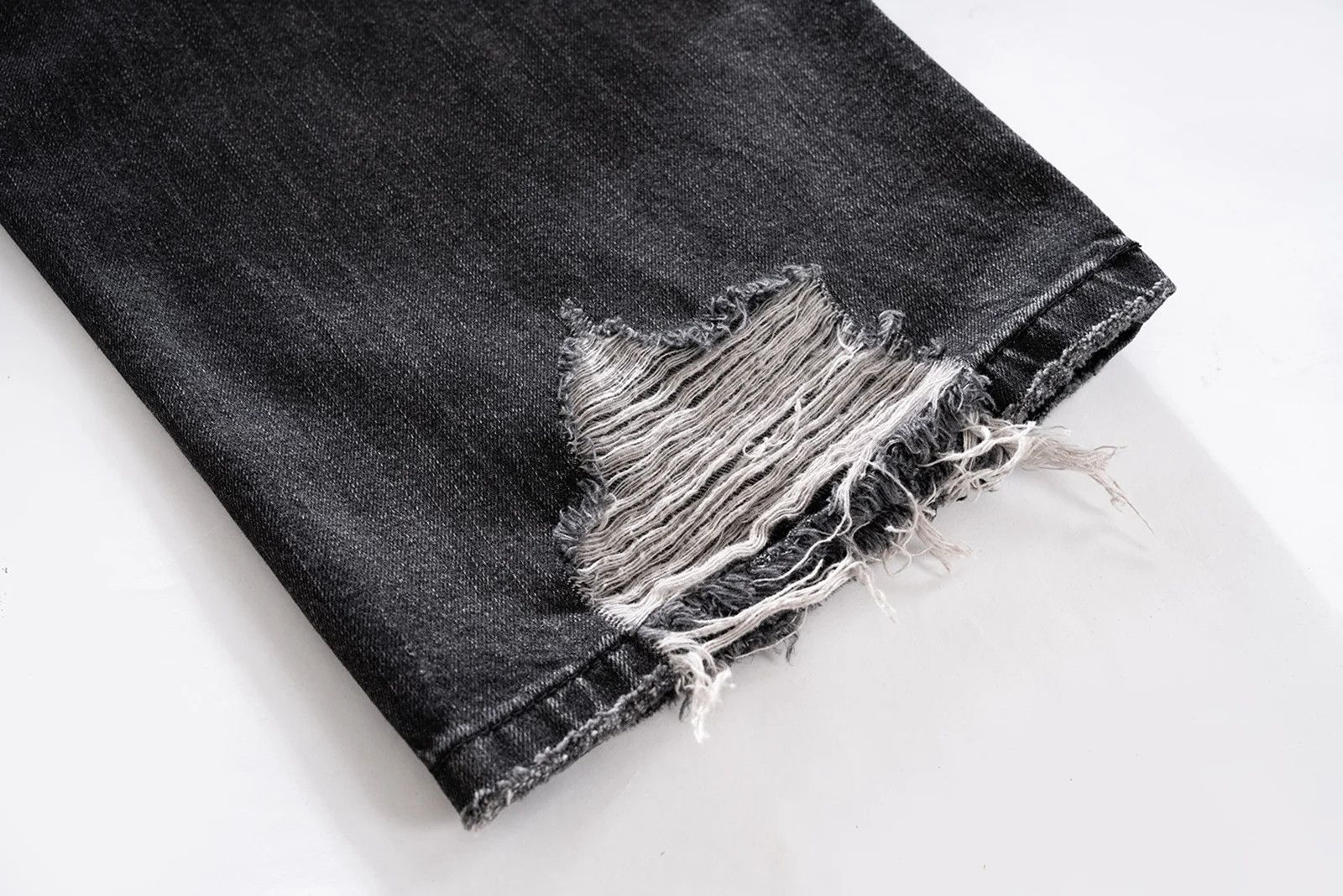 Vintage Washed Black Distressed Ripped hole baggyJeans Size US 34 / EU 50 - 7 Thumbnail
