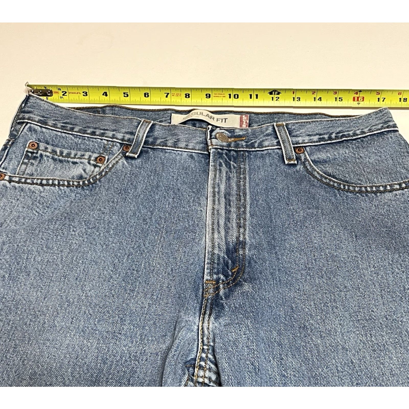Levi's VINTAGE Levi's Jeans Mens 505 Straight Denim Blue 34x33 34x34 High Rise Grunge Y2K Mens Front Logo Button Zip Size US 34 / EU 50 - 3 Thumbnail
