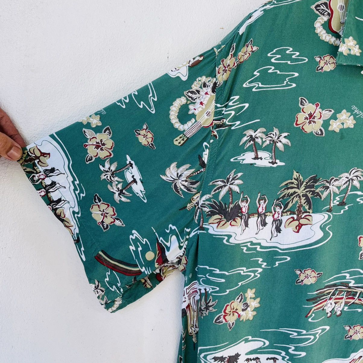 Vintage Vintage Aloha Rayon Shirt Camp Collar Green Island Print Size US XL / EU 56 / 4 - 6 Thumbnail