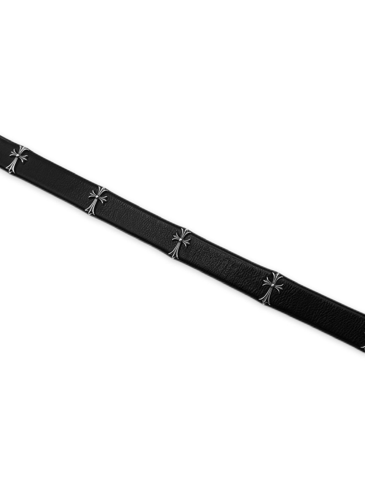 Chrome Hearts Chrome Hearts Cemetery Cross Pendant Black Leather .925 Silver Belt Strap Size 32 - 2 Thumbnail