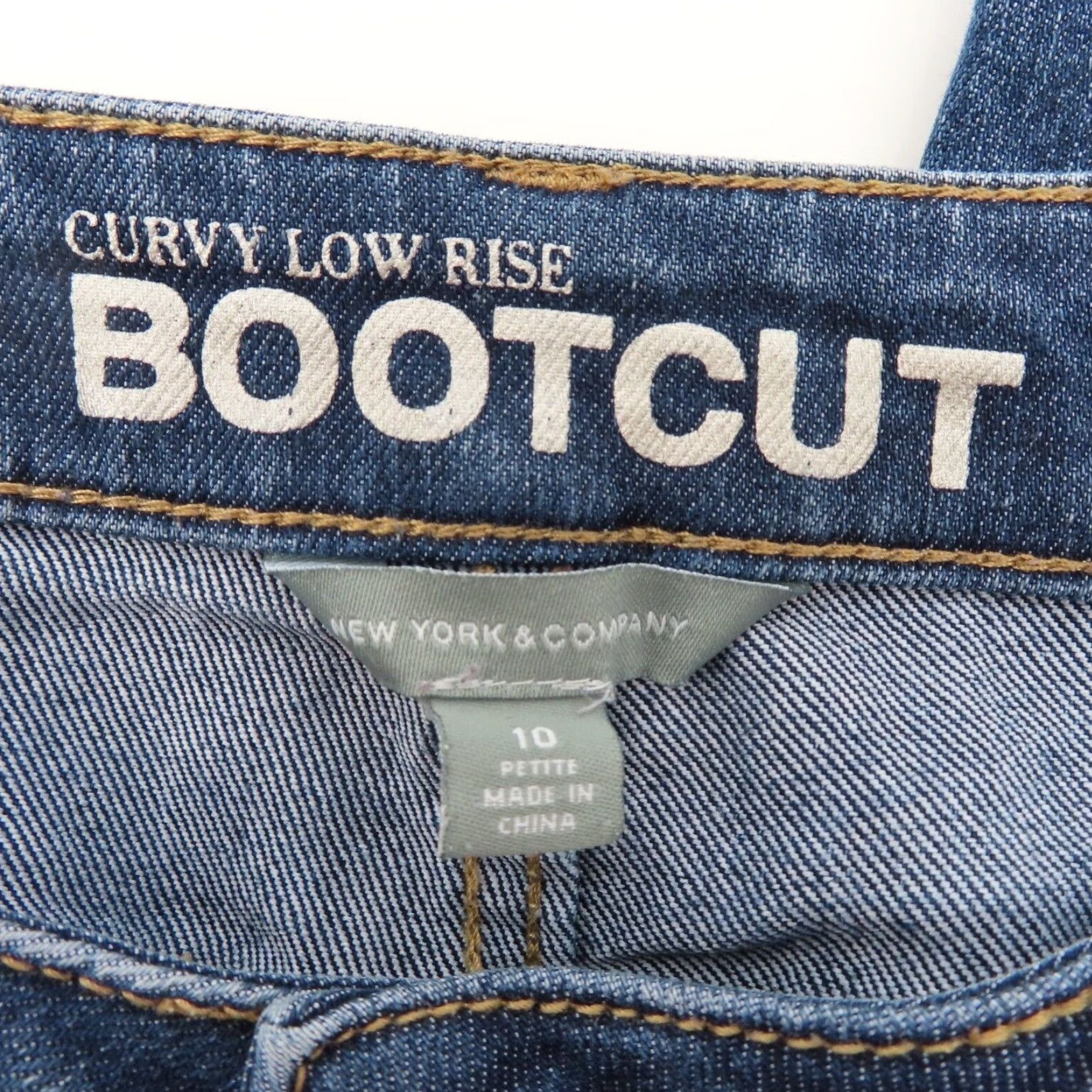 Vintage New York & Company Womens Jeans 10 Petite Curvy Low Rise Bootcut Blue Denim Jeans Size 32" / US 10 / IT 46 - 5 Thumbnail