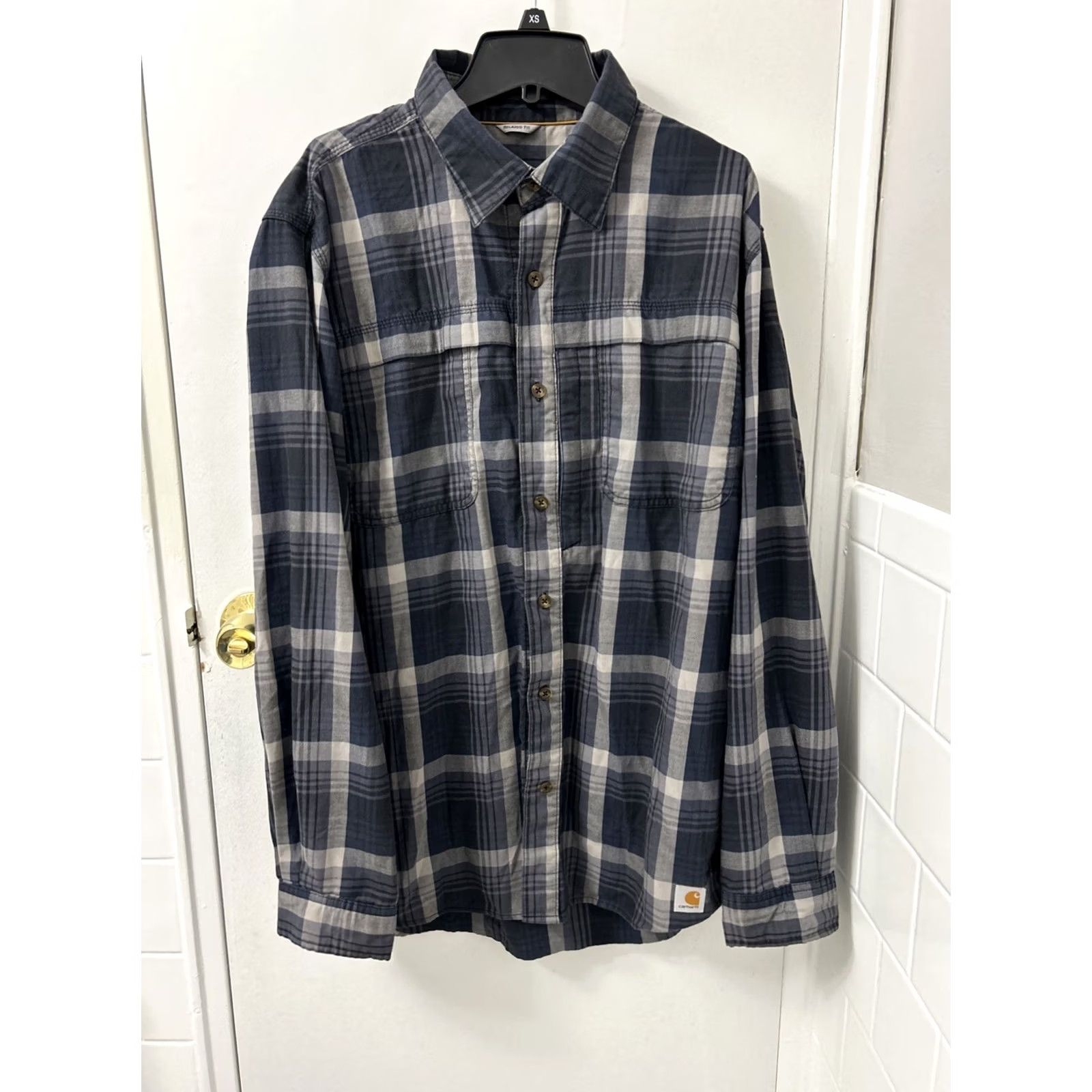 Carhartt Carhartt Shirt Mens L Blue Force Reydell Plaid Relaxed Fit Button-Up L/S Size US L / EU 52-54 / 3 - 2 Thumbnail