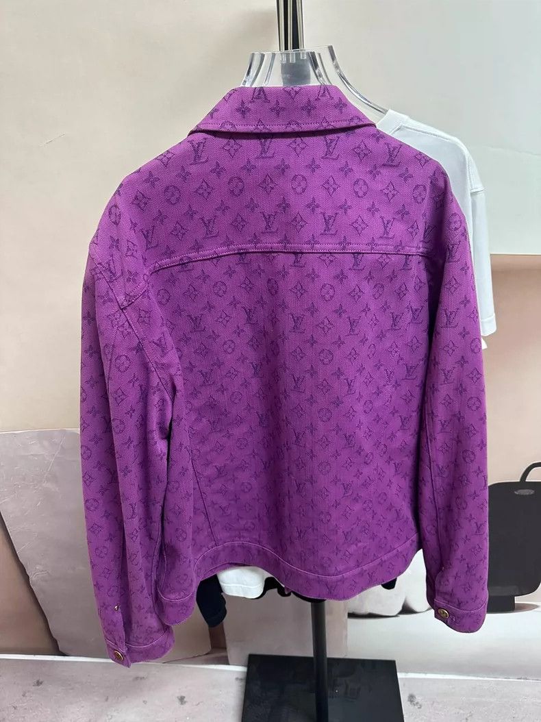Louis Vuitton LOUIS VUITTON Purple full print denim jacket Size US L / EU 52-54 / 3 - 2 Thumbnail