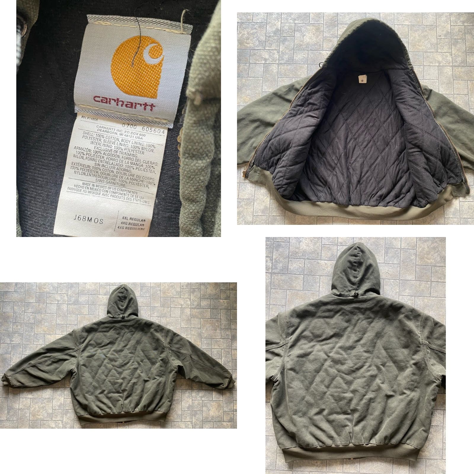 Carhartt VINTAGE Carhartt J68 MOS Jacket Coat Men’s 4XL Regular Green Hooded Flaws Wear Size US XXL / EU 58 / 5 - 9 Thumbnail