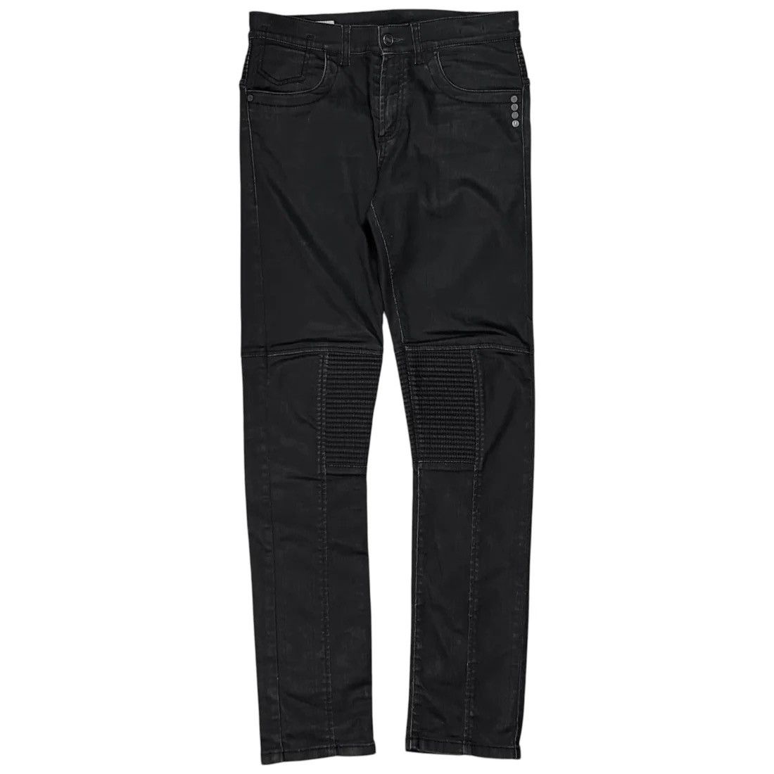 Dirk Bikkembergs Dirk Bikkembergs Waxed Stud Biker Jeans Size US 31 - 1 Thumbnail