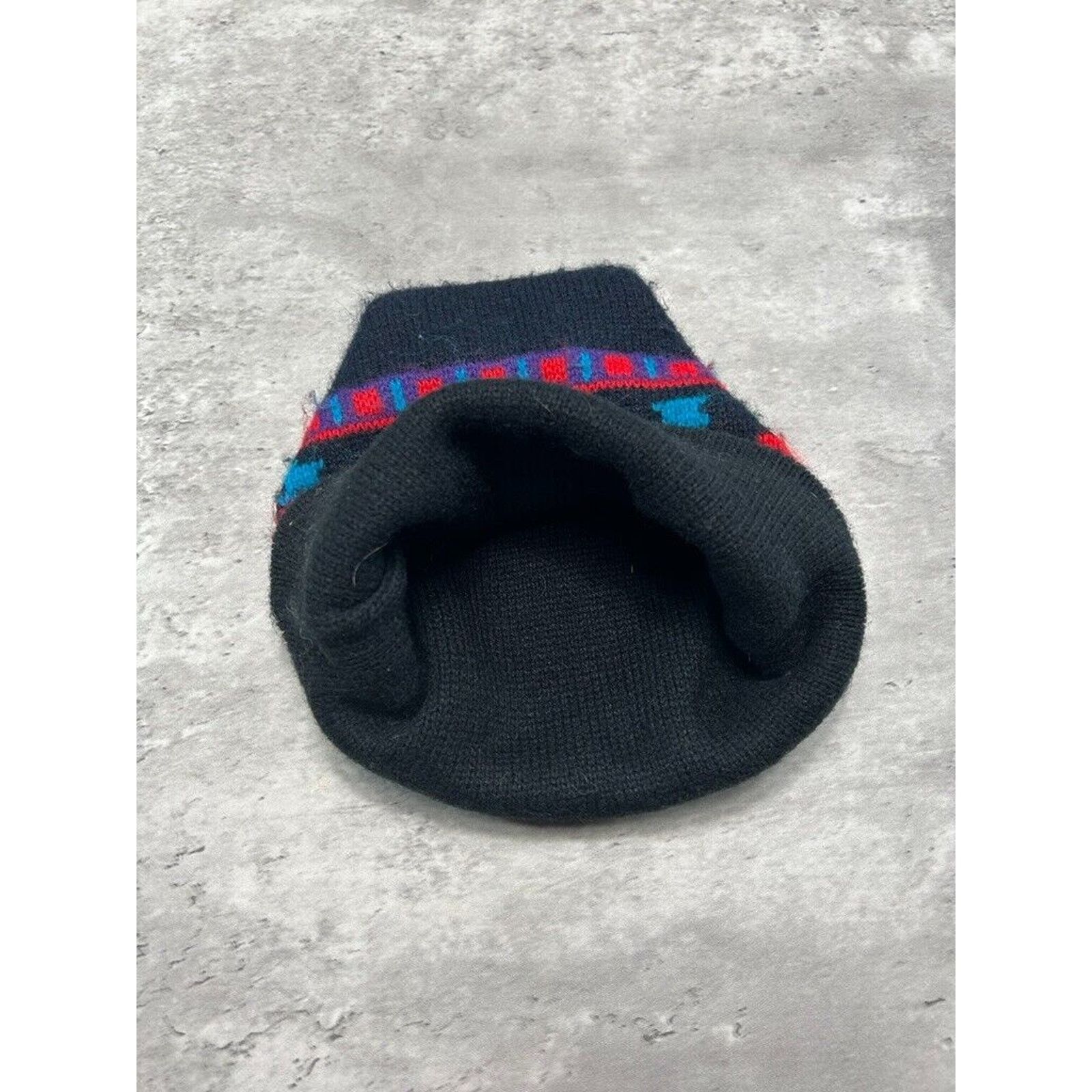 Vintage Vintage 80s/90s Abstract Print Striped Beanie Hat OSFA Size ONE SIZE - 2 Thumbnail