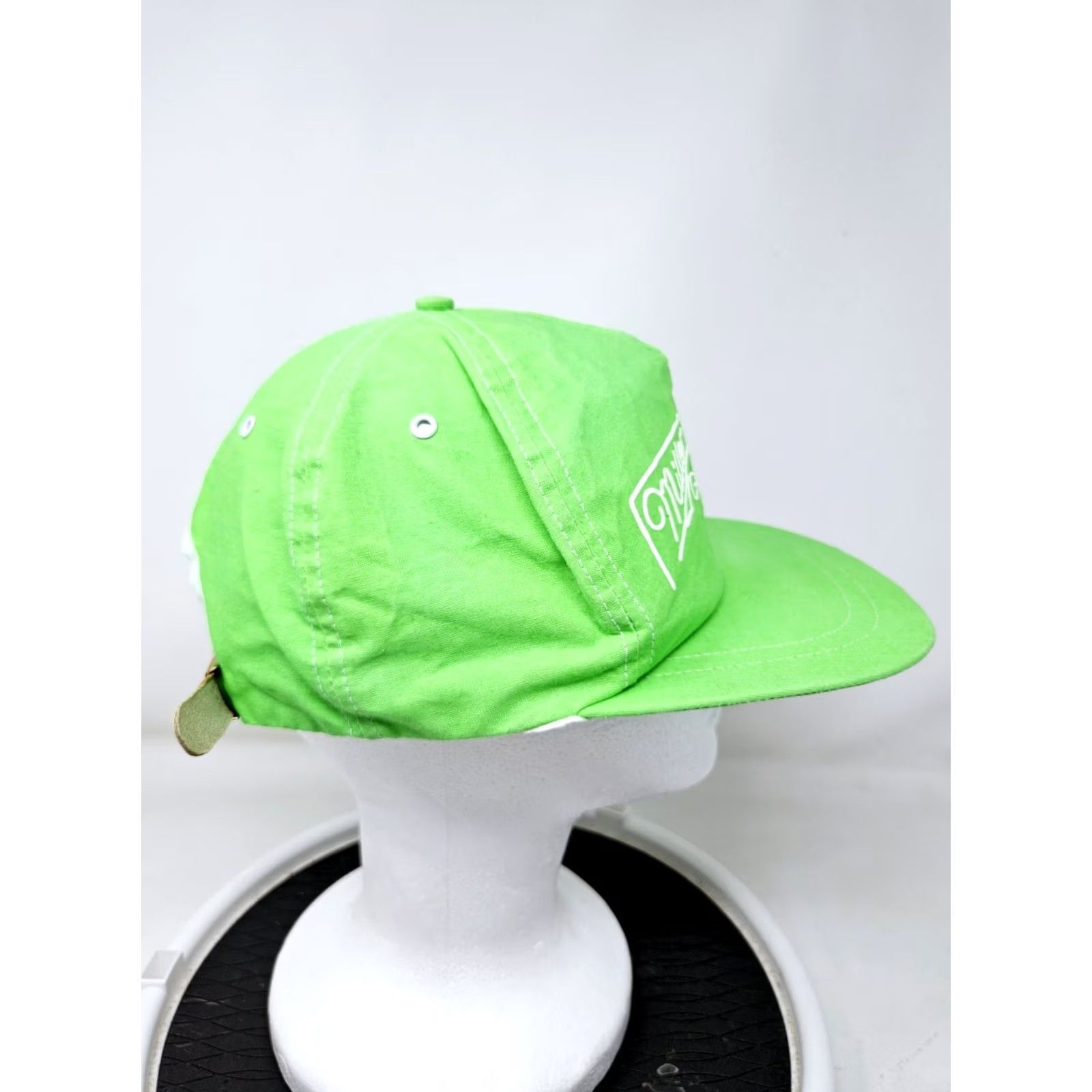 Vintage VINTAGE Miller Genuine Draft 80s Neon Green Adjustable Hat Baseball Cap Mens One Size Green 80s Beer Size ONE SIZE - 3 Thumbnail