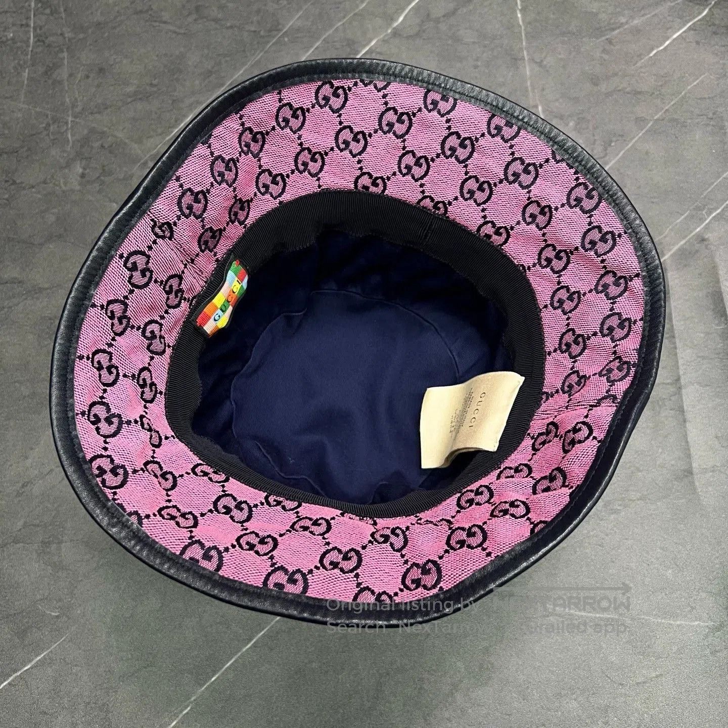 Gucci GUCCI Pink Monogram Logo Bucket Hat. Size ONE SIZE - 3 Thumbnail