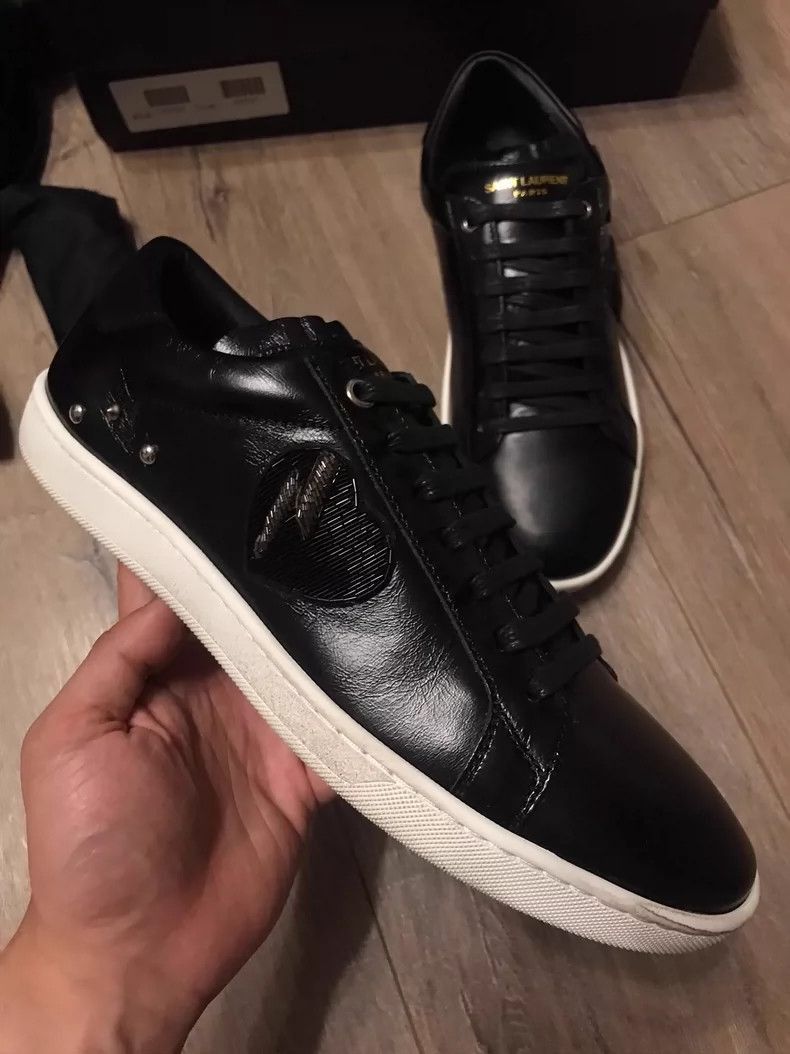 Saint Laurent Paris Saint Laurent Black Casual Leather Sneakers-2507 Size US 10 / EU 43 - 8 Thumbnail