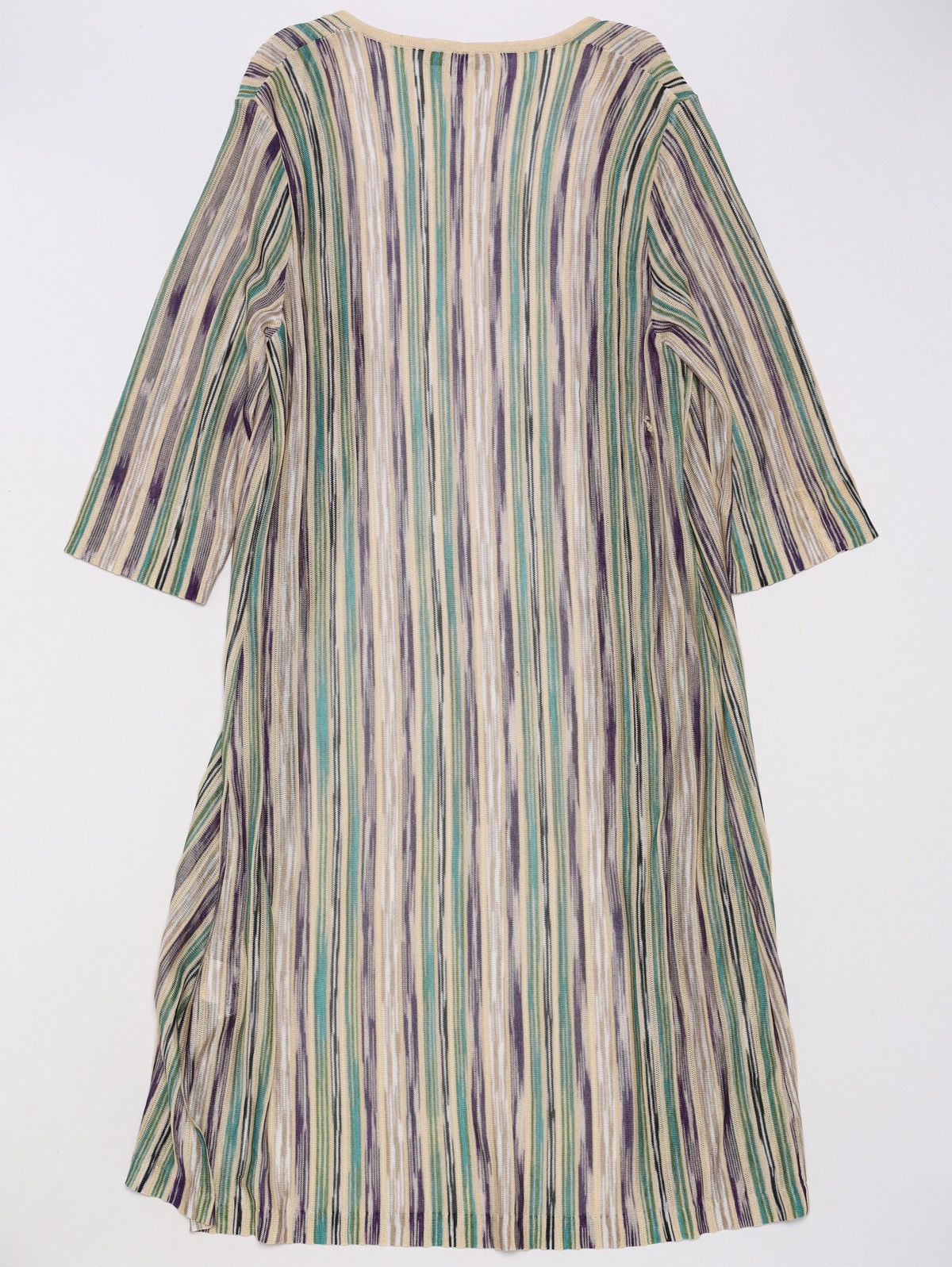 Missoni Missoni Multicolor Viscose Cotton Striped Long Cardigan Dres Size XL / US 12-14 / IT 48-50 - 2 Thumbnail