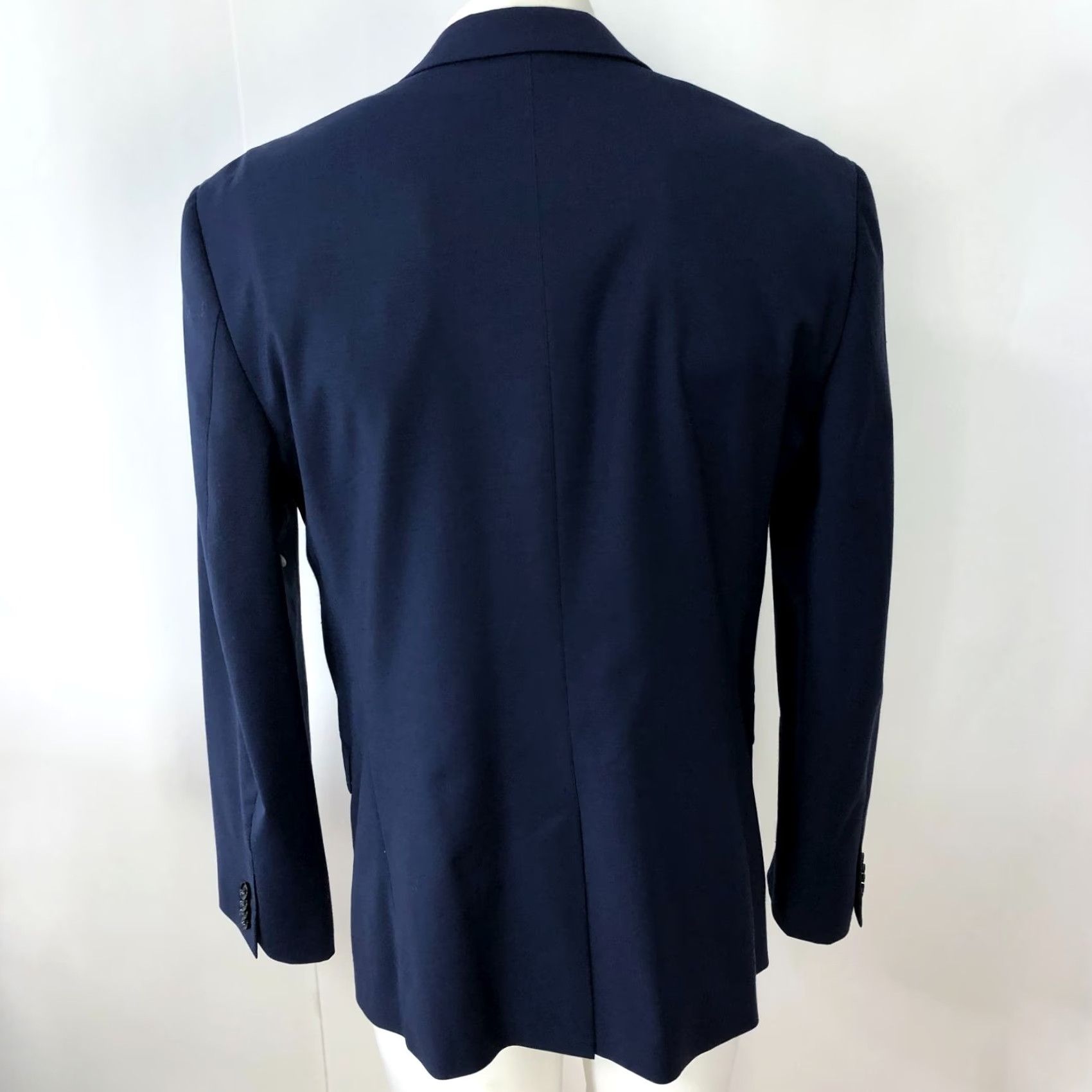 Express Express Slim Fit Wool Blend Two Button Blazer Jacket Blue Mens 40 Regular Notch Lapel 4-Button Front Single-Breasted Vintage N/A Size 40R - 3 Thumbnail