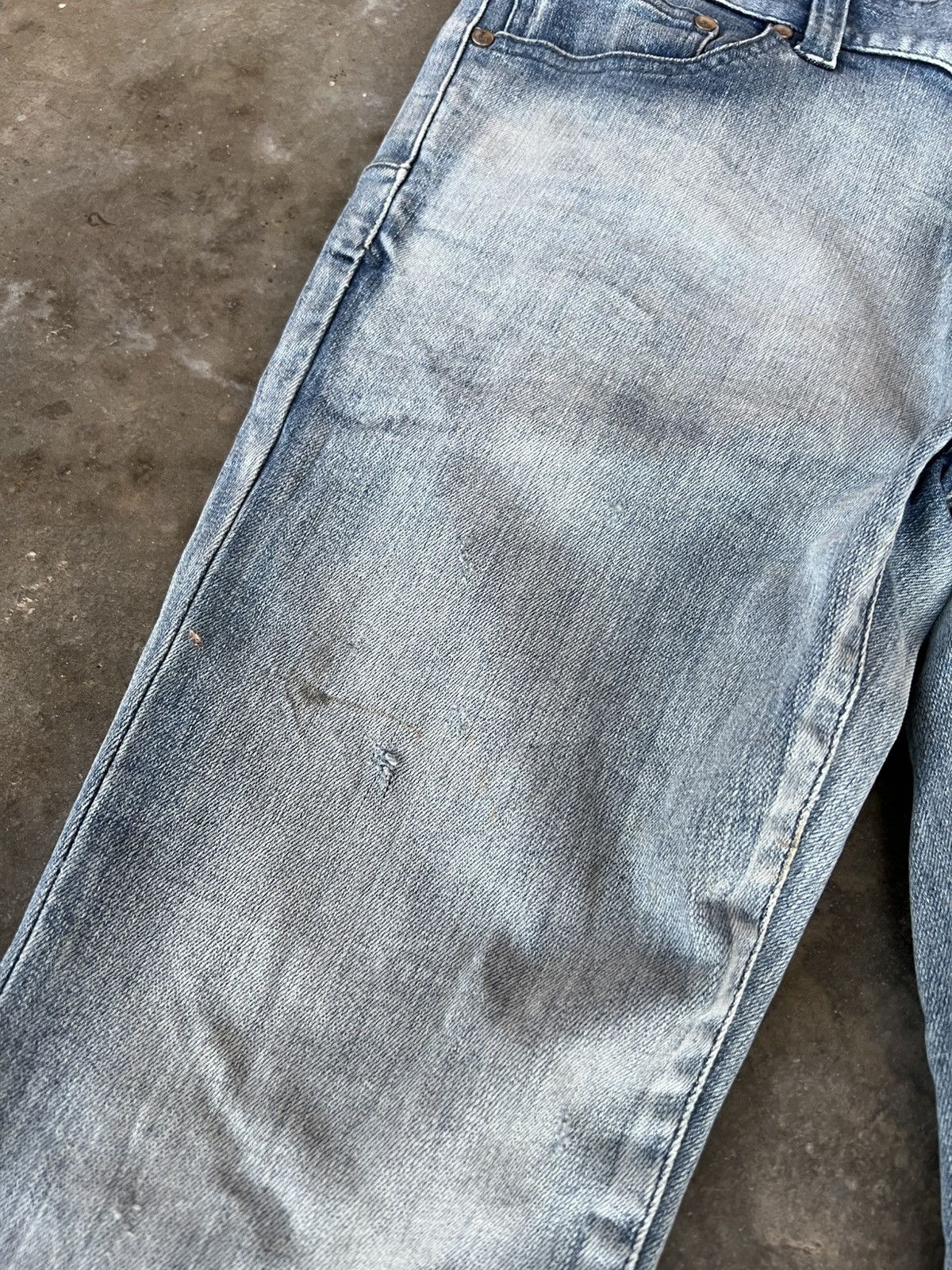 If Six Was Nine × Tornado Mart TORNADO MART FADED WASHED DISTRESS JEANS VERY RARE Size US 32 / EU 48 - 4 Thumbnail