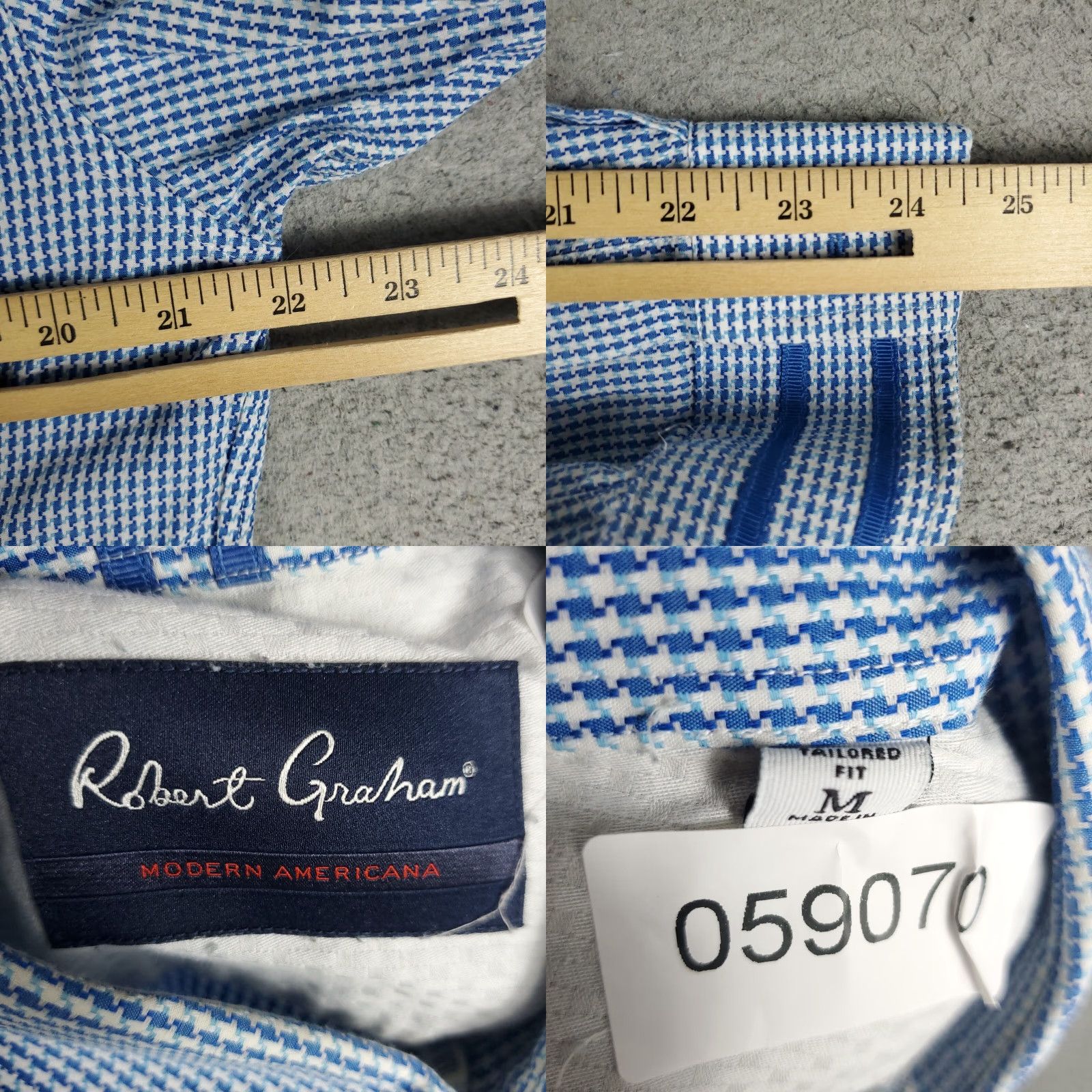 Robert Graham VINTAGE Robert Graham Shirt Mens Medium Blue Casual Long Sleeve Button Up CottonâAll Seasons Size US M / EU 48-50 / 2 - 8 Thumbnail