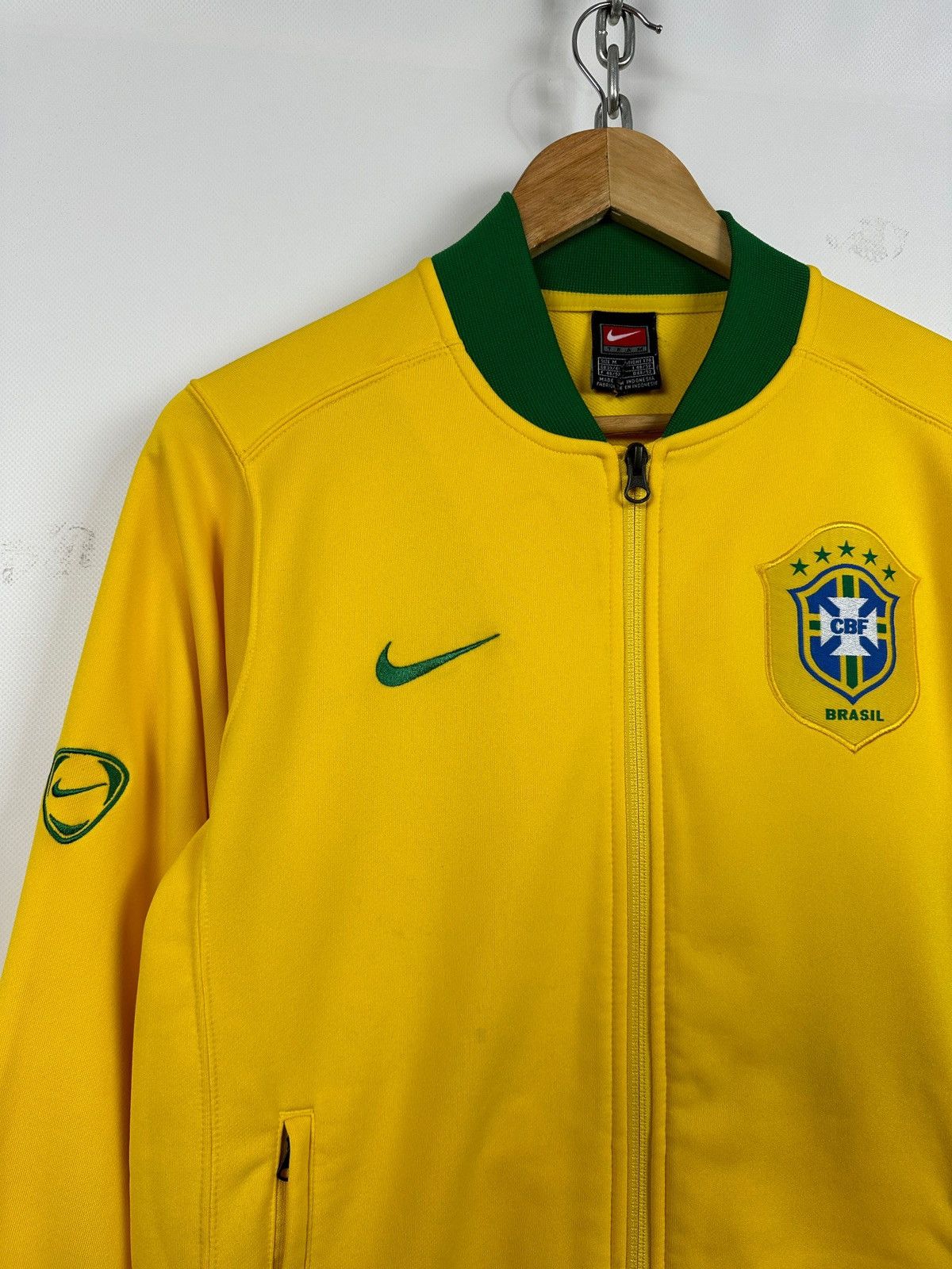 Nike 00s Vintage Nike Team Brazil Zip Up Soccer Track Top Jacket Size US M / EU 48-50 / 2 - 6 Thumbnail