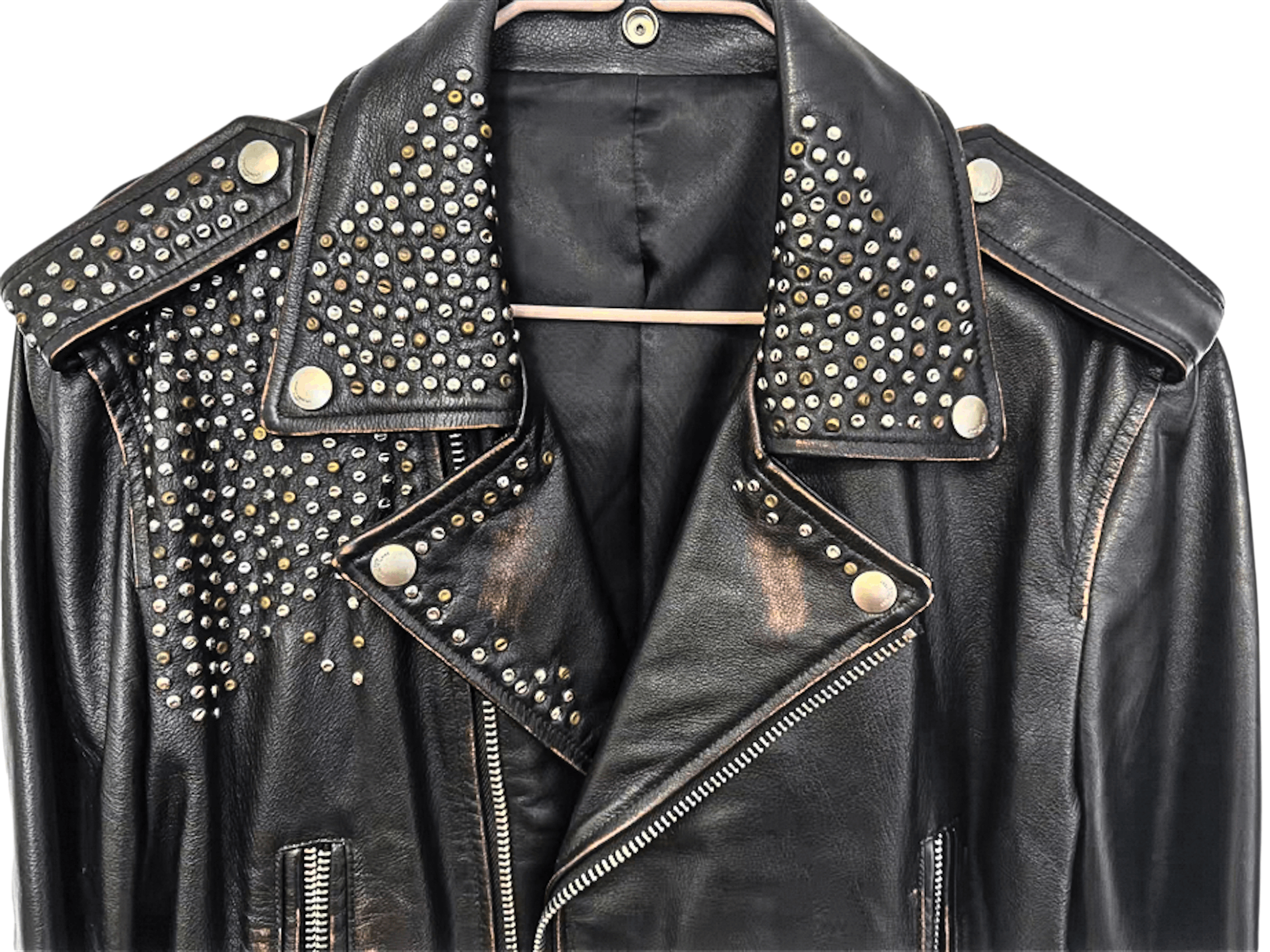 Hedi Slimane Premium Custom Studded Leather Biker Jacket (L01 Silhouette) Size US M / EU 48-50 / 2 - 4 Thumbnail