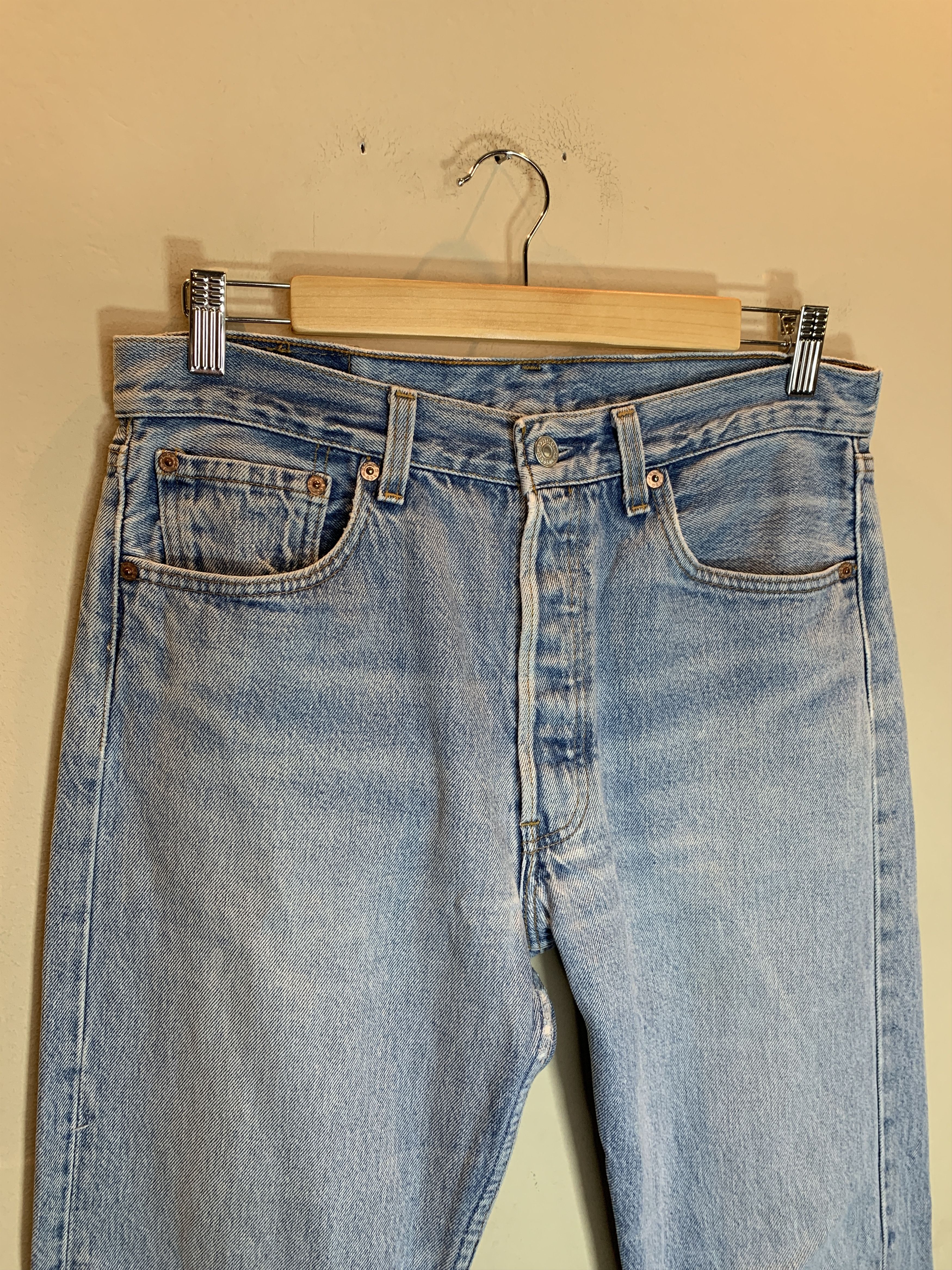 Levi's *RARE* Vintage 90’s Levi’s USA-Made 501 Denim Faded Jeans 32 Size US 32 / EU 48 - 3 Thumbnail