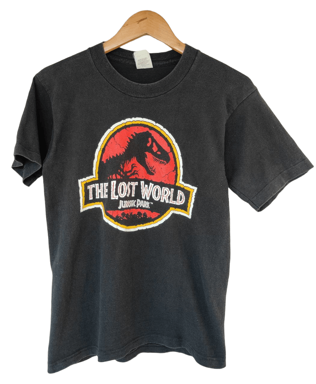 image of Vintage Single Stitch Jurassic Park Movie T in Black, Men's (Size XS)