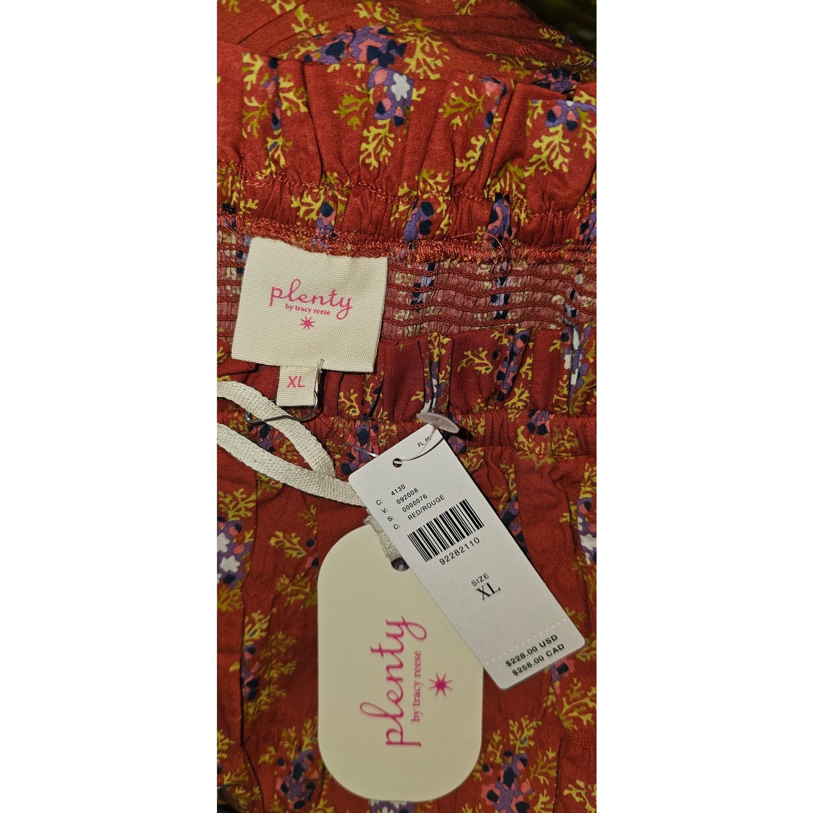 Anthropologie NWT Plenty by Tracy Reese Strapless Smocked Midi Dress Size XL / US 12-14 / IT 48-50 - 4 Thumbnail